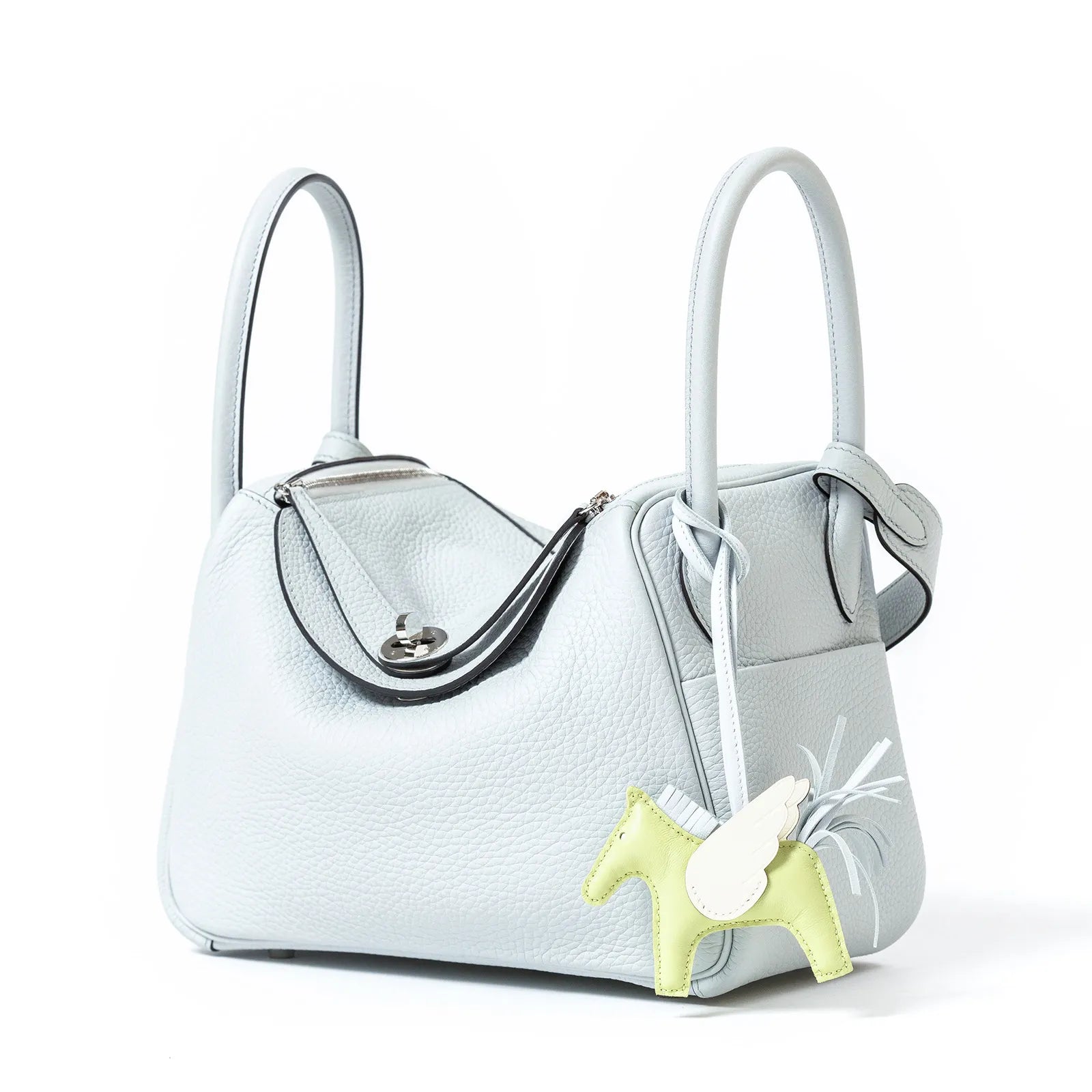 Hermès Lindy 26 Blue Pale Clemence Palladium Hardware