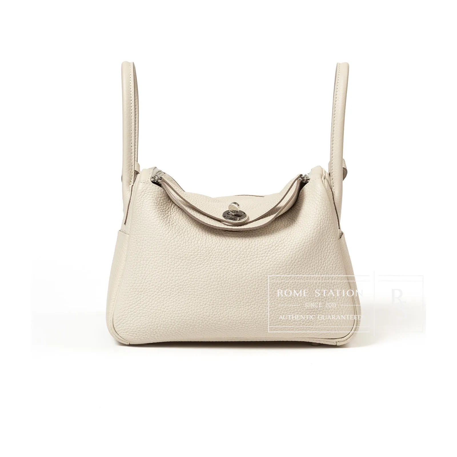 Hermès Lindy 26 Craie Clemence Palladium Hardware