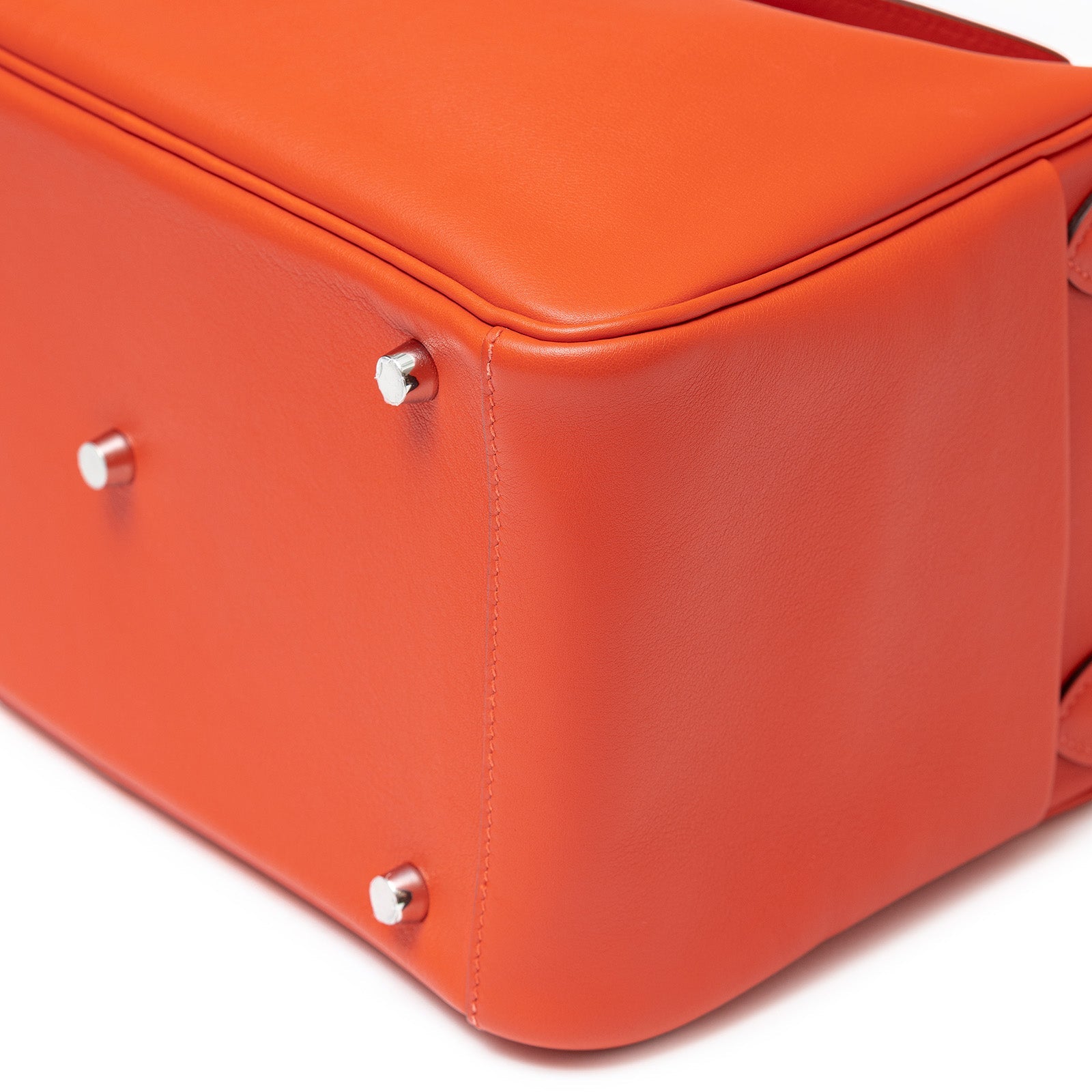 Hermès Lindy 30 Tressage Capucine/Celeste/Rouge H Swift and Epsom Palladium Hardware