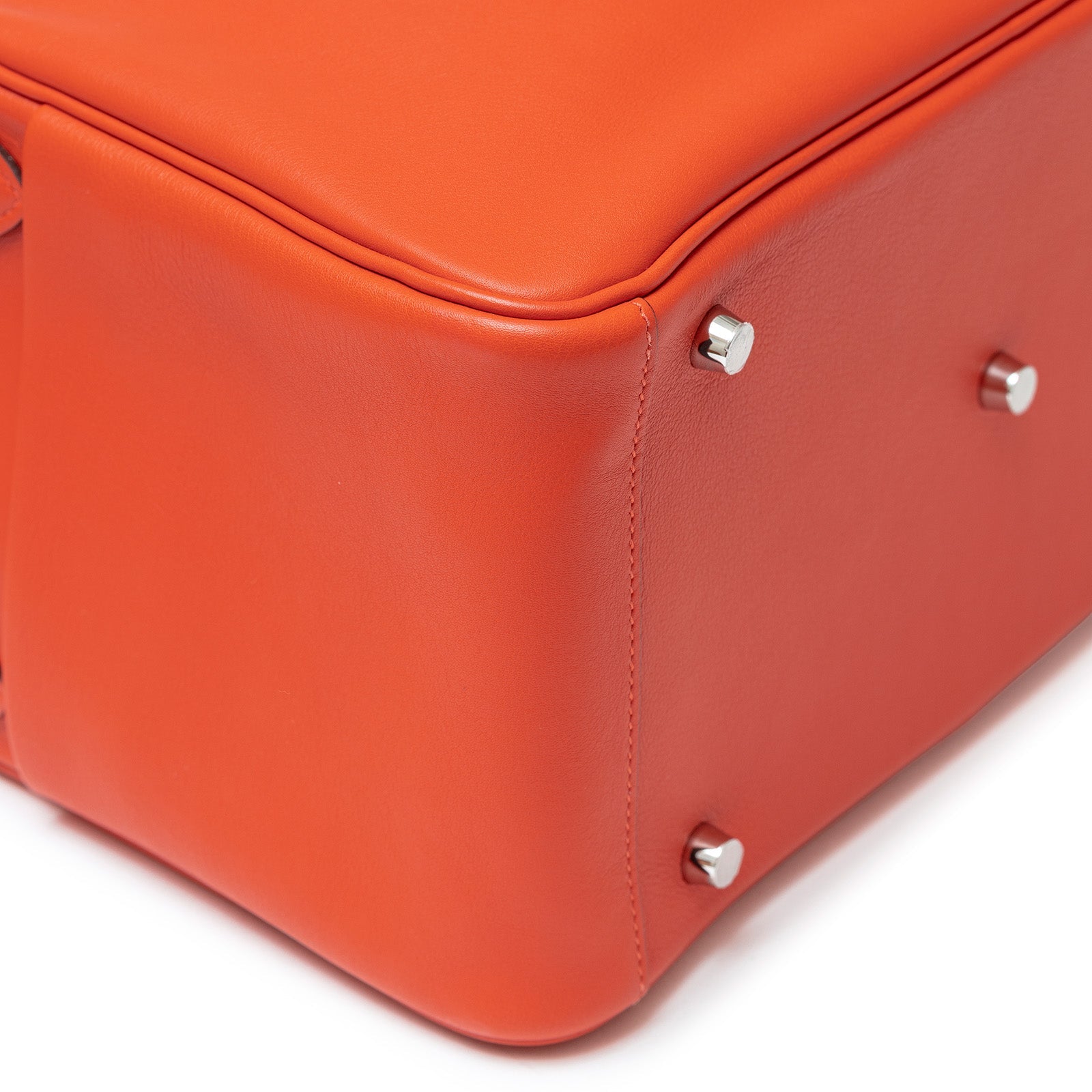 Hermès Lindy 30 Tressage Capucine/Celeste/Rouge H Swift and Epsom Palladium Hardware