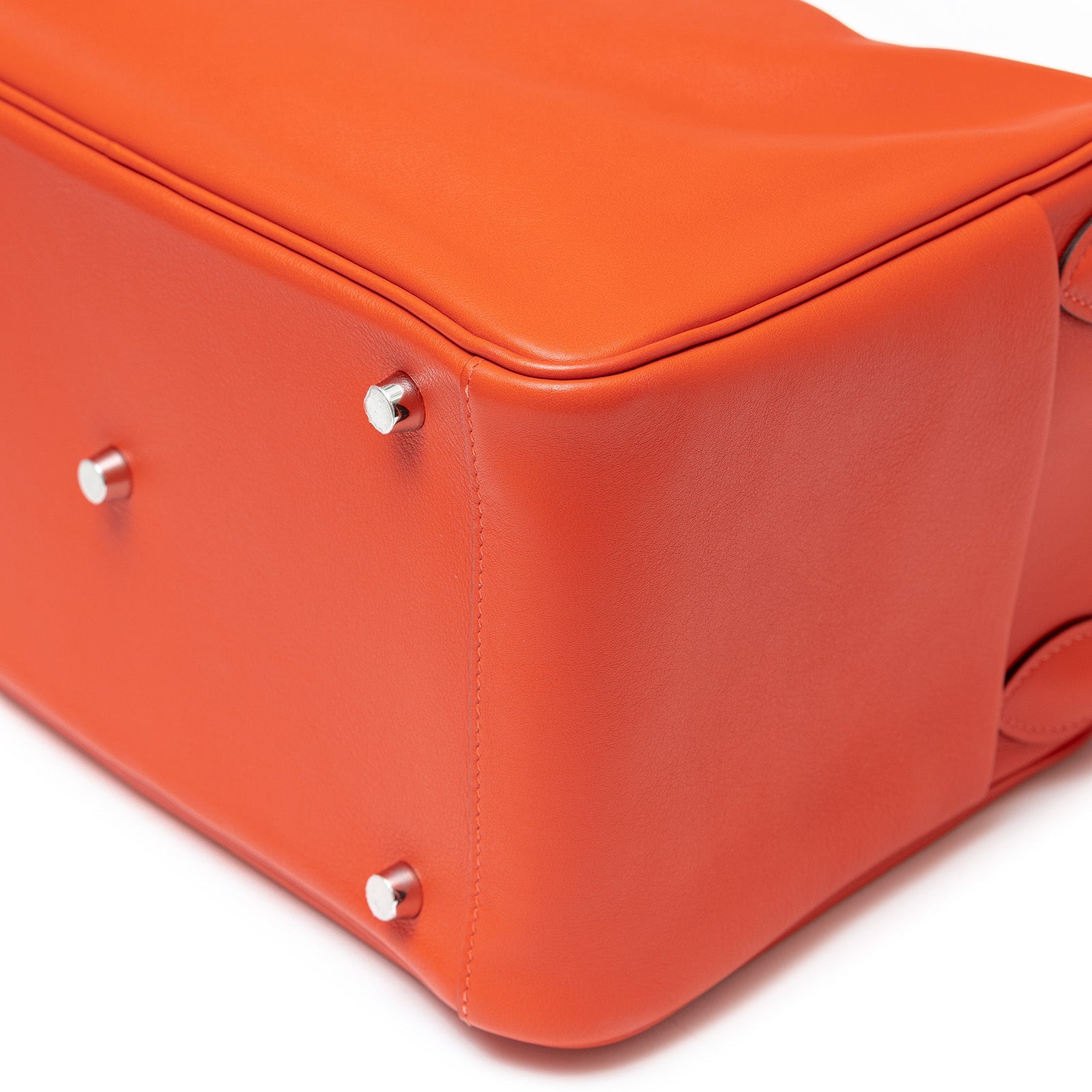 Hermès Lindy 30 Tressage Capucine/Celeste/Rouge H Swift and Epsom Palladium Hardware
