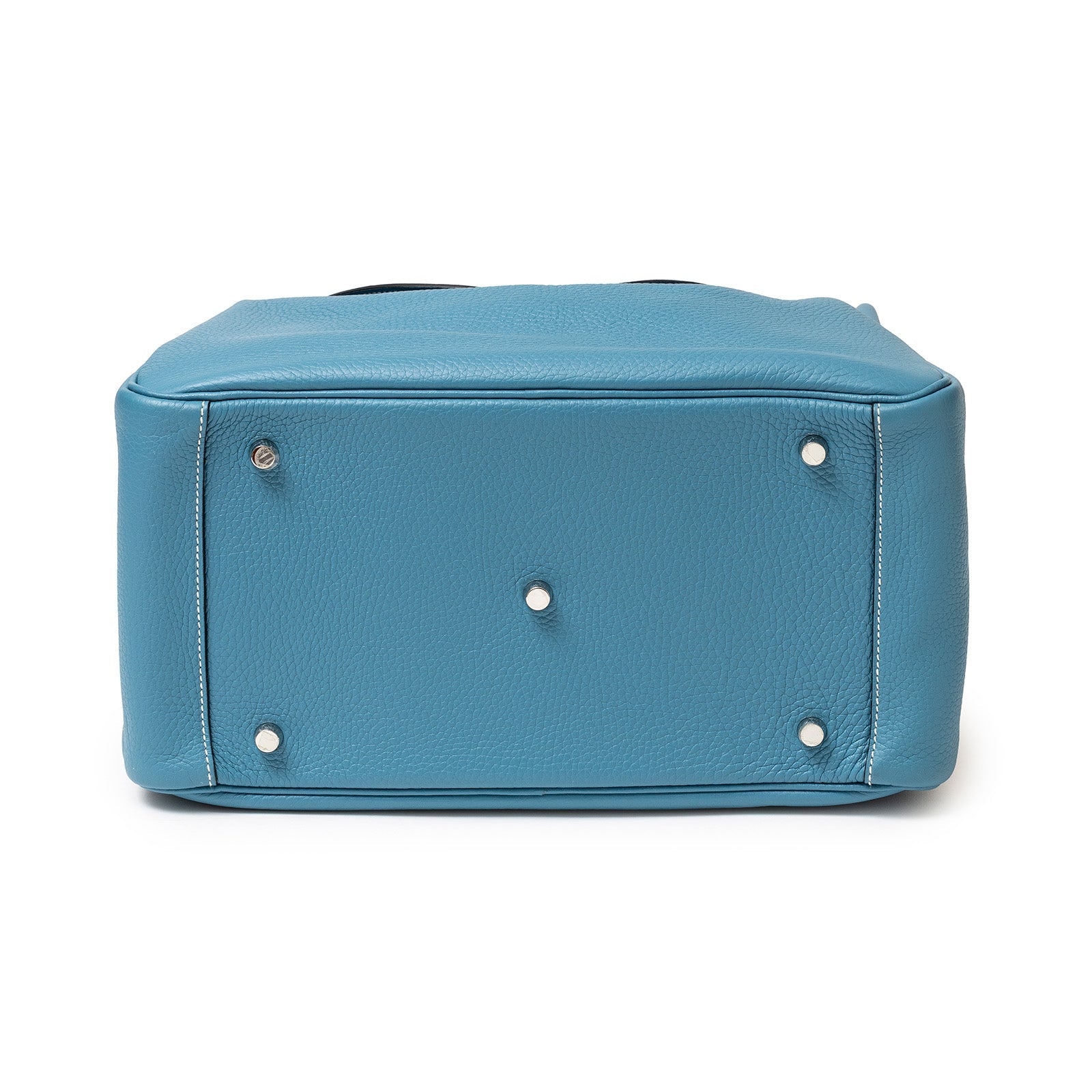 Hermès Lindy 34 Blue Jean Clemence Palladium Hardware