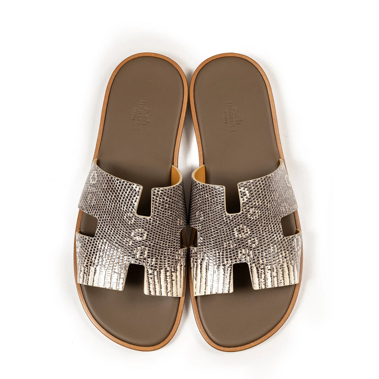 Hermès Mens Izmir Sandal Lizard Ombre EU 43