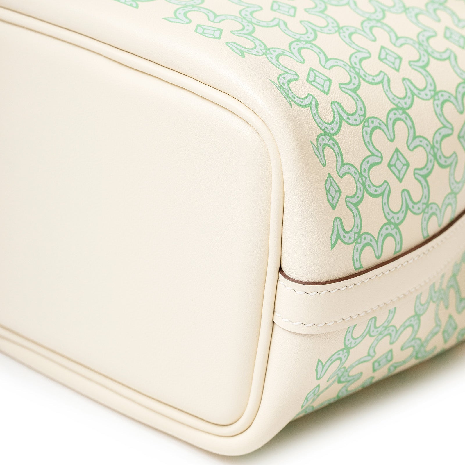 Hermès Micro Picotin 14 Lucky Daisy Nata/Vert/White Swift Palladium Hardware