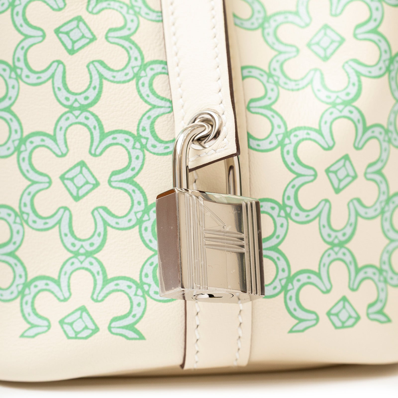 Hermès Micro Picotin 14 Lucky Daisy Nata/Vert/White Swift Palladium Hardware