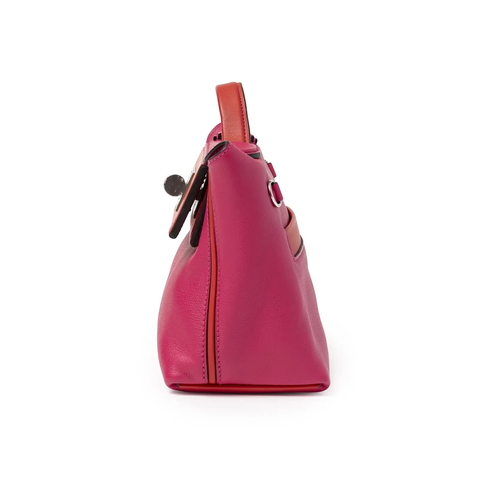 Hermès Mini 24/24 21 Rose Mexico/Rouge De Coeur Evercolor and Swift Palladium Hardware