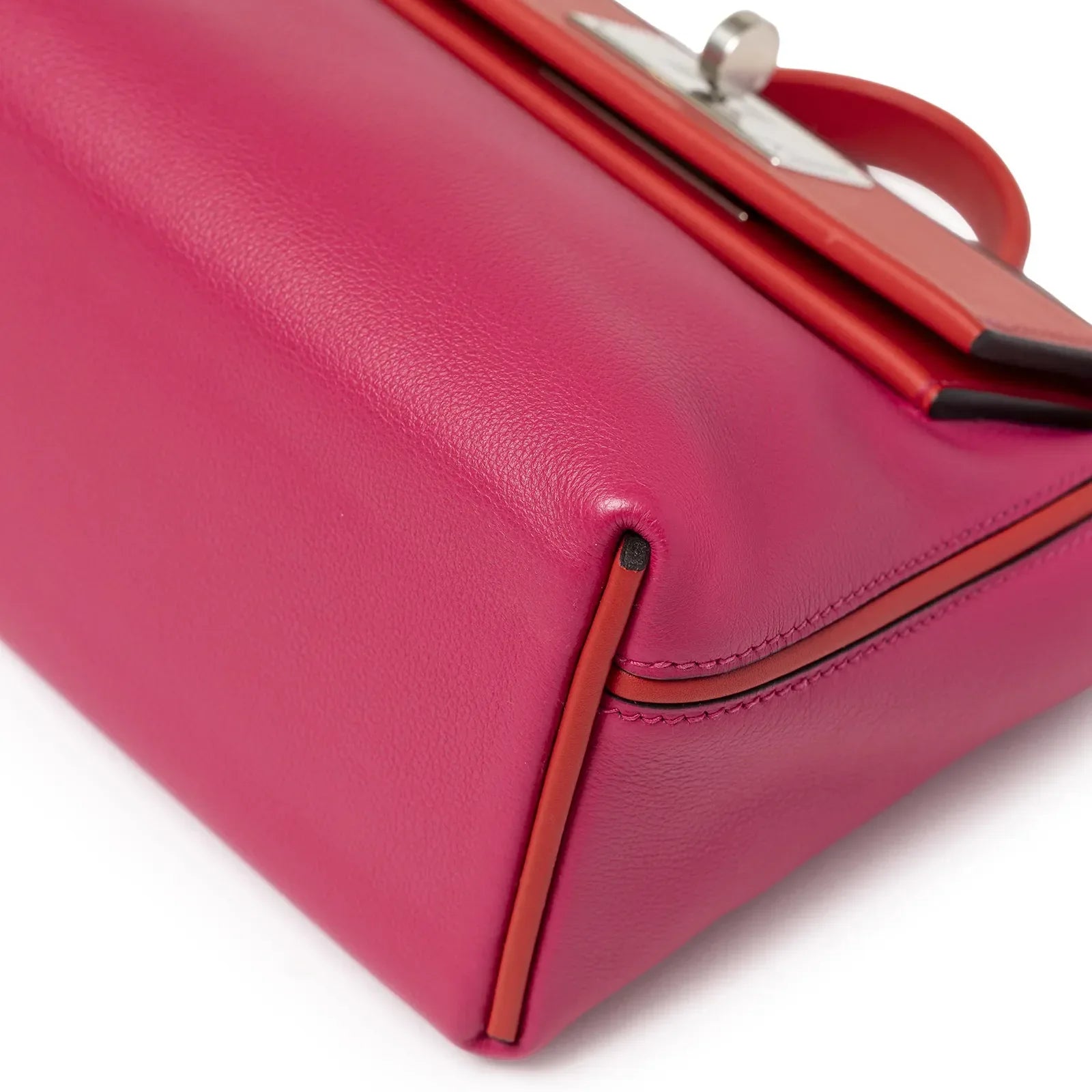 Hermès Mini 24/24 21 Rose Mexico/Rouge De Coeur Evercolor and Swift Palladium Hardware