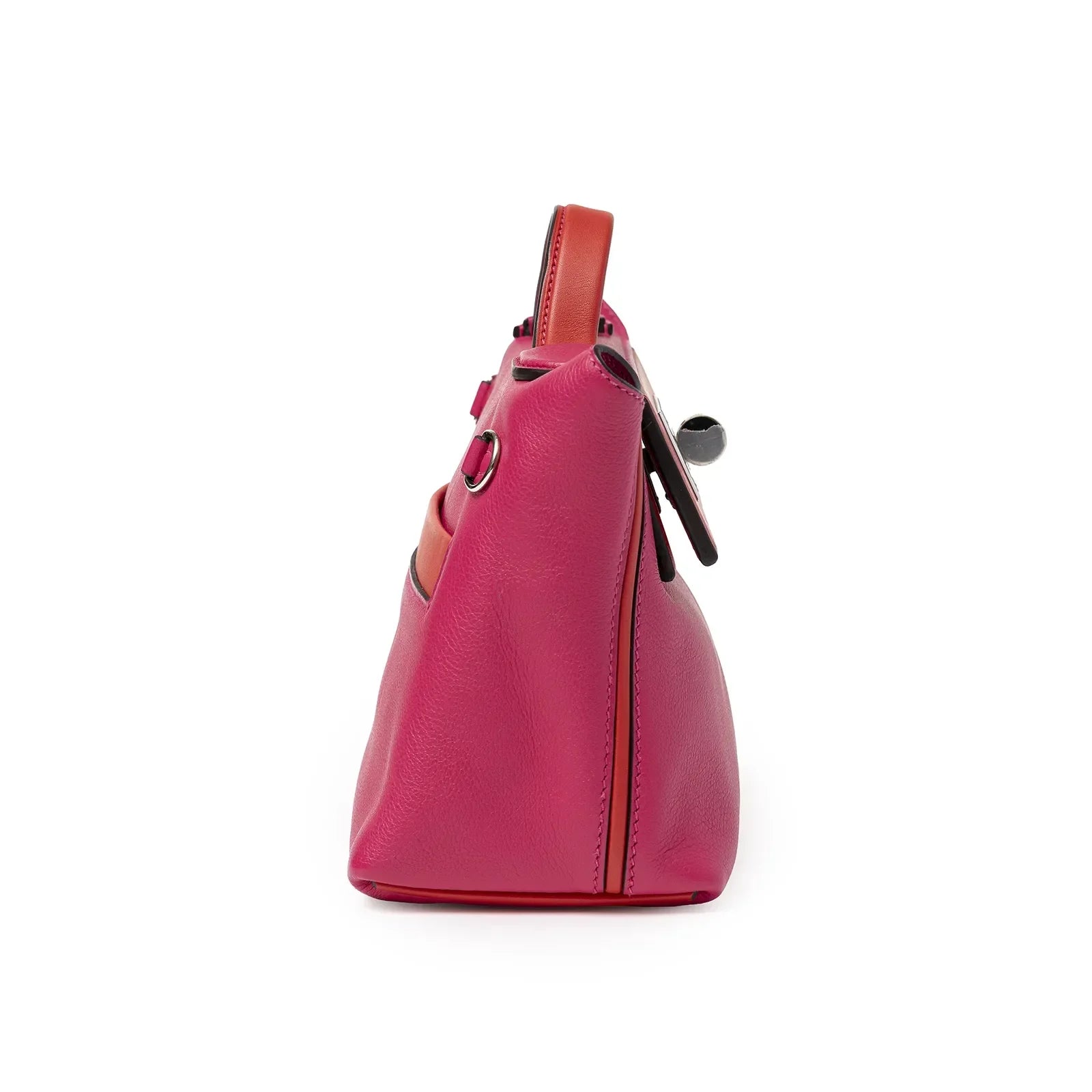 Hermès Mini 24/24 21 Rose Mexico/Rouge De Coeur Evercolor and Swift Palladium Hardware
