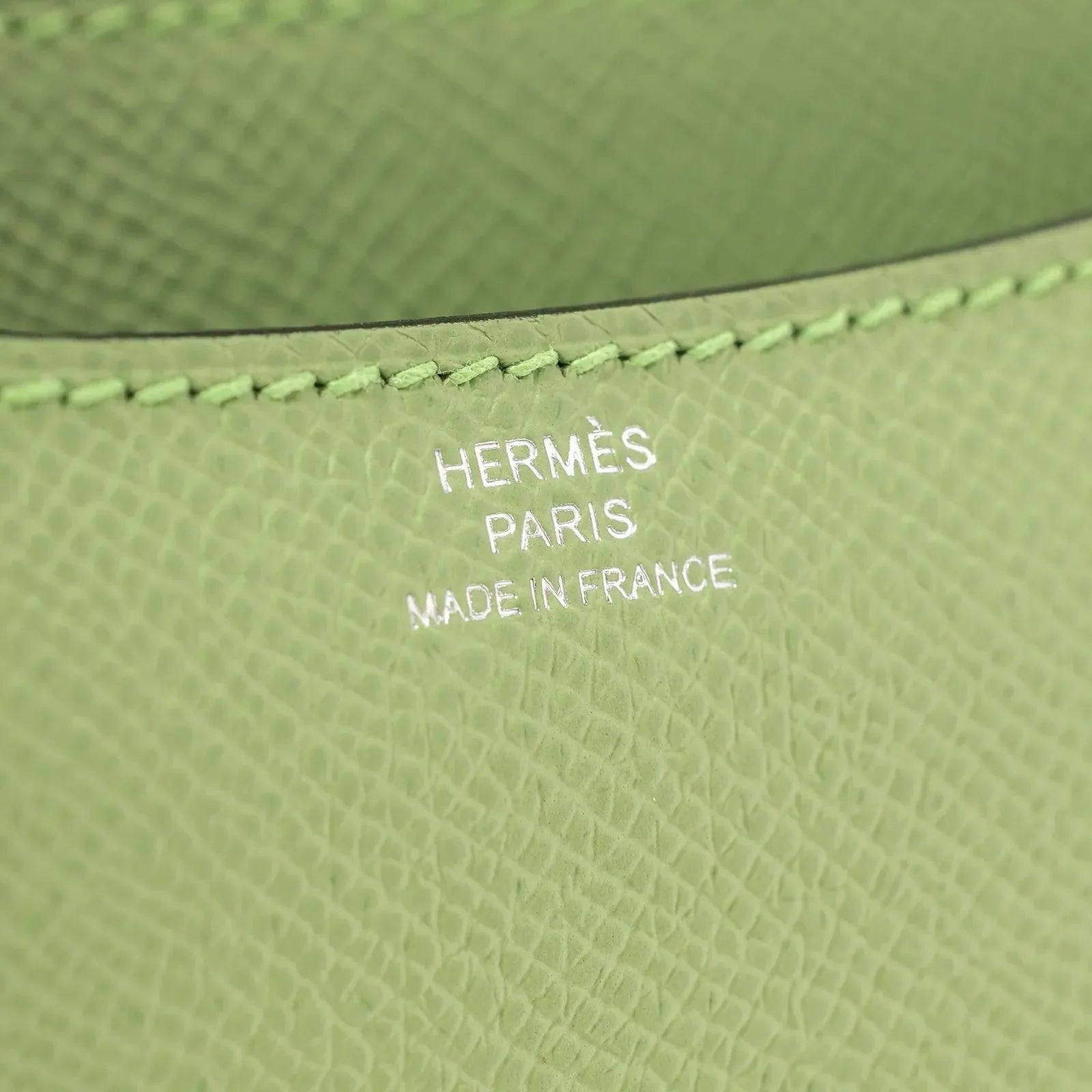 Hermès Mini Constance 18 Vert Criquet Epsom Palladium Hardware