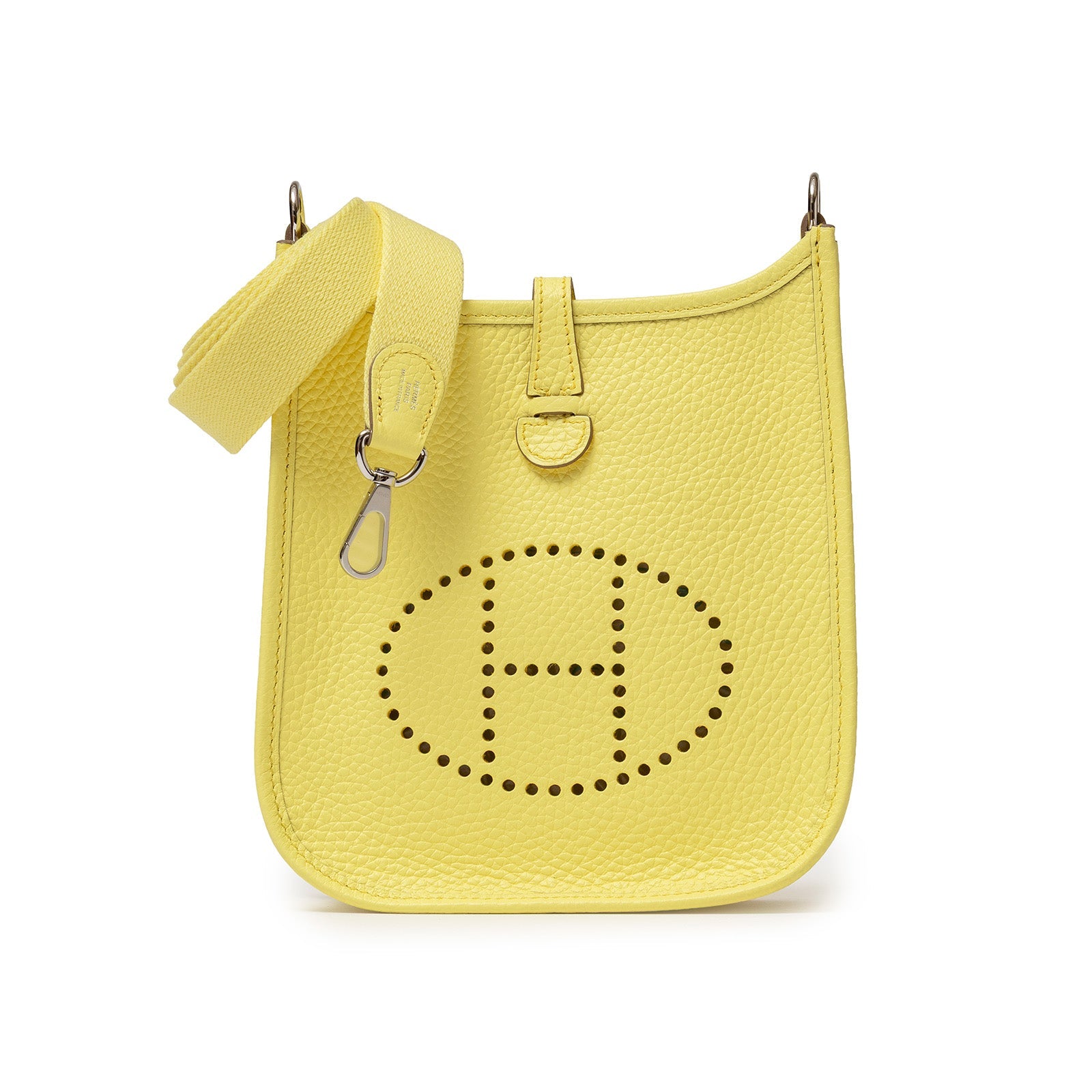 Hermès Mini Evelyne Limoncello Clemence Palladium Hardware