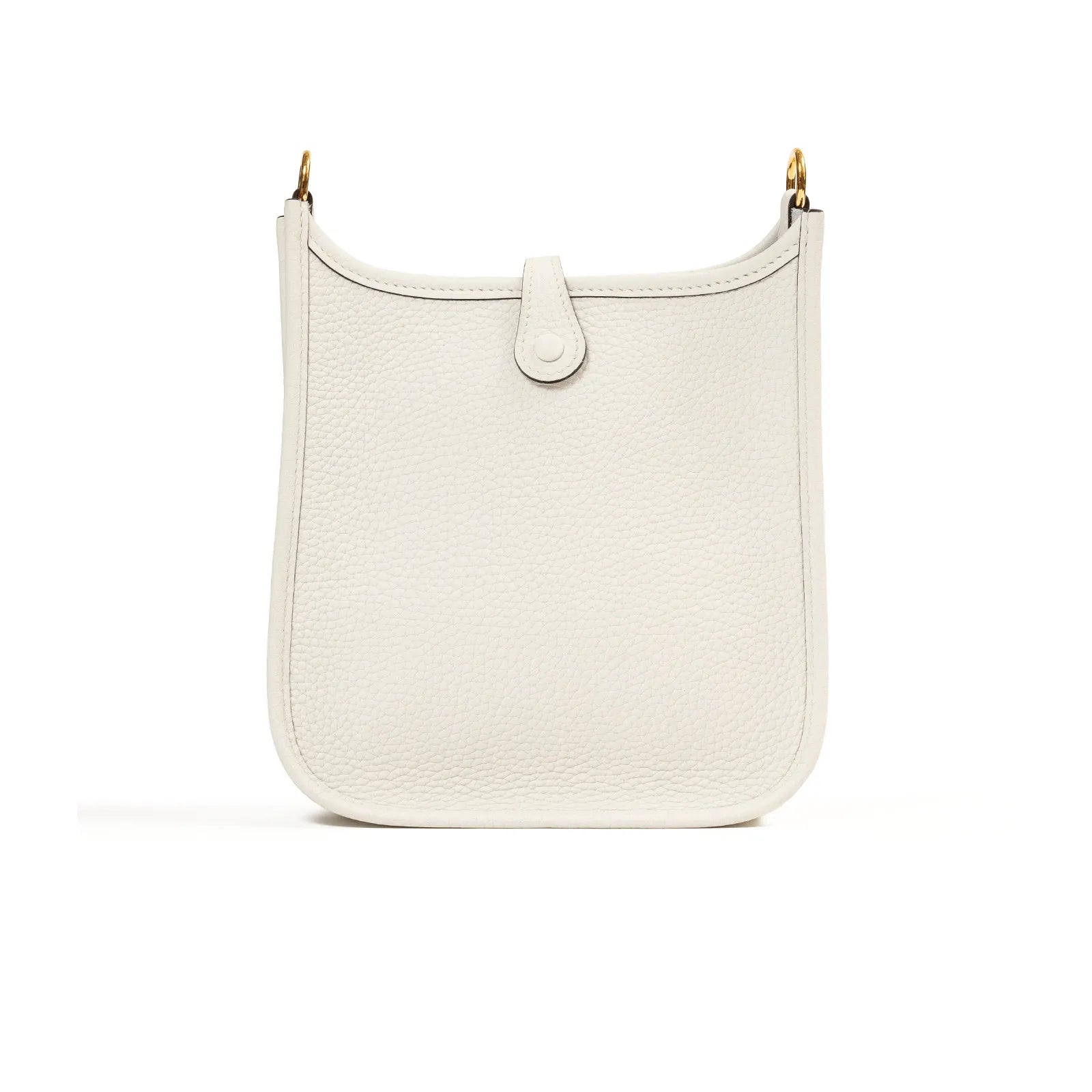 Hermès Mini Evelyne New White Clemence Gold Hardware