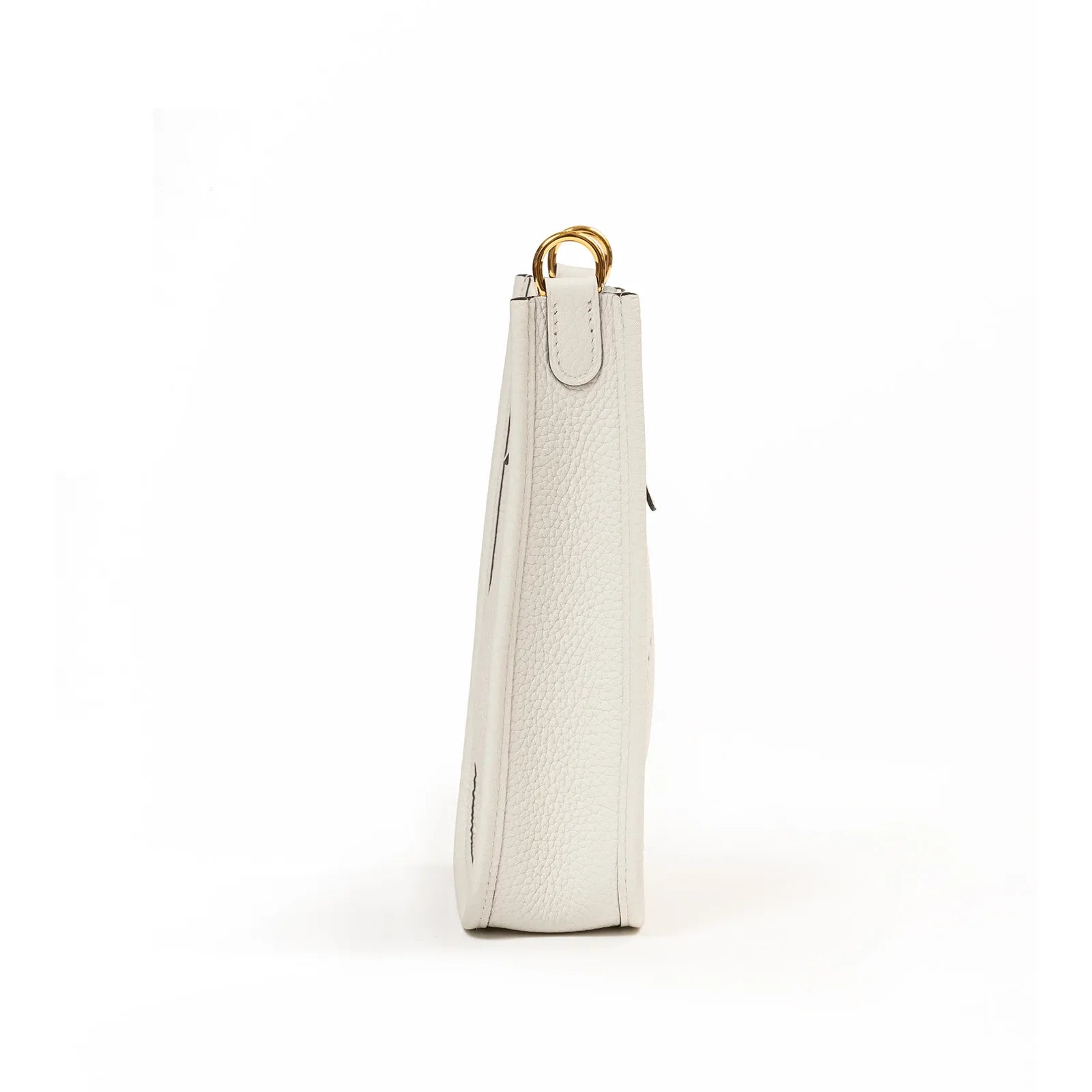 Hermès Mini Evelyne New White Clemence Gold Hardware
