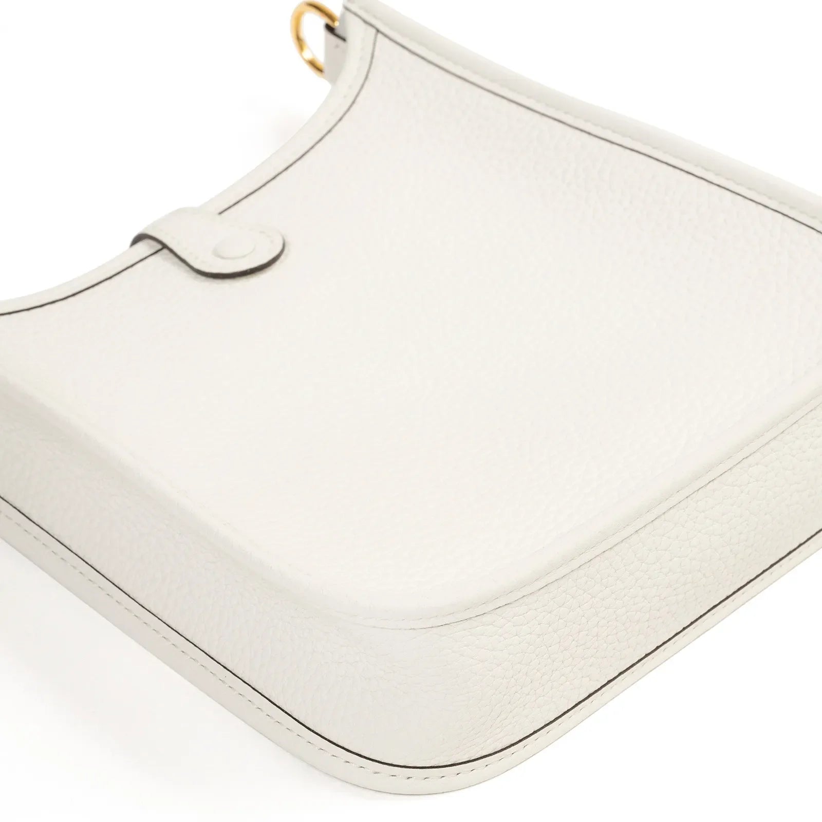 Hermès Mini Evelyne New White Clemence Gold Hardware