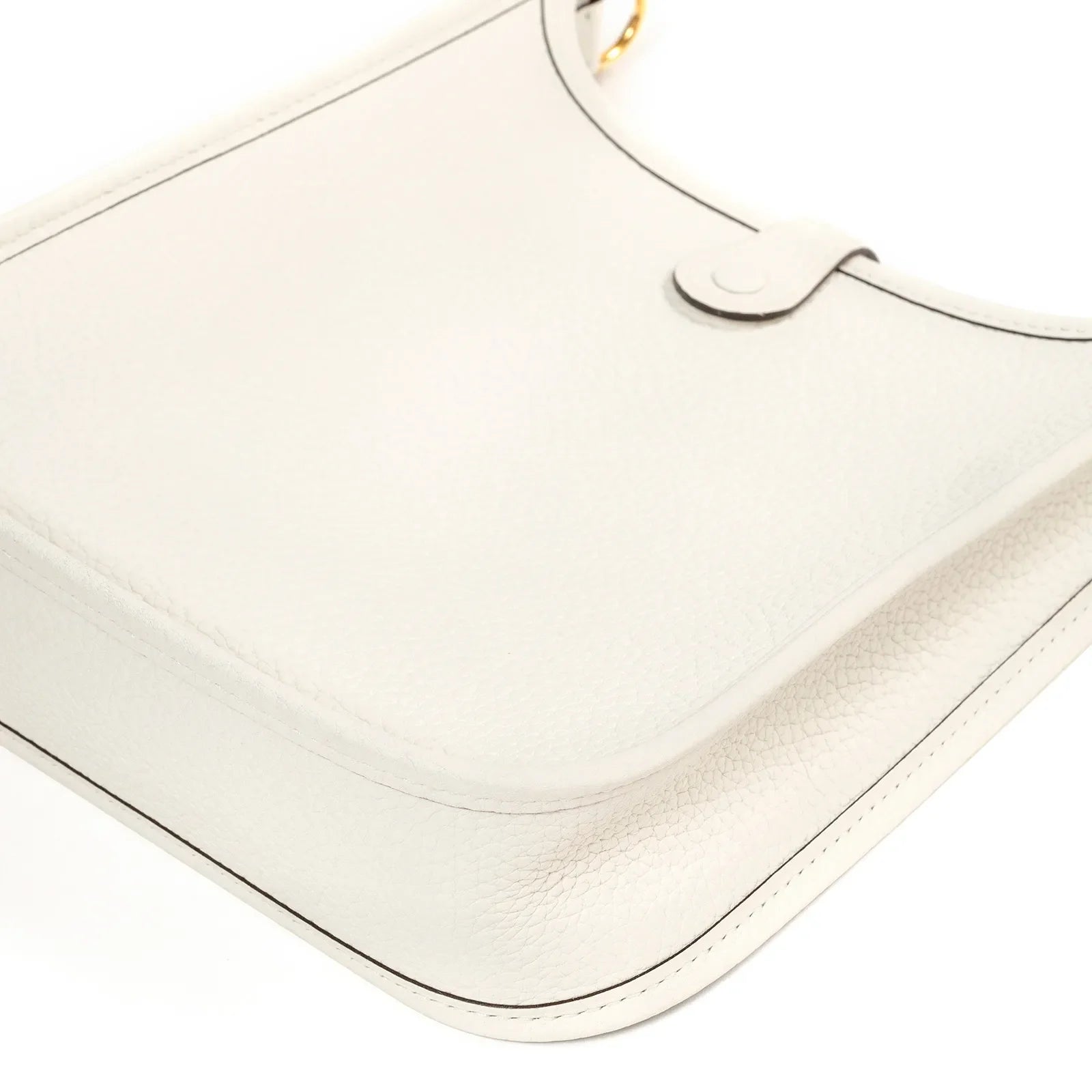 Hermès Mini Evelyne New White Clemence Gold Hardware
