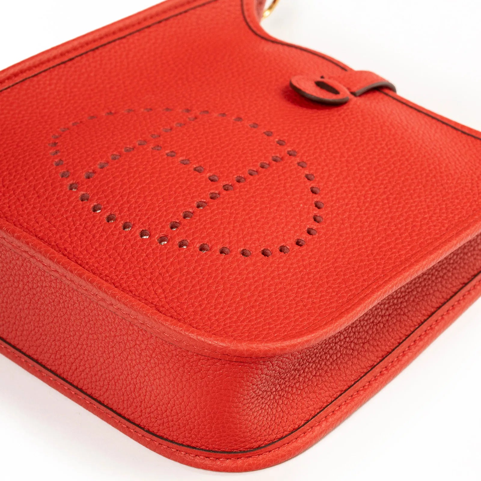 Hermès Mini Evelyne Rouge de Coeur/Coeu-Frid Clemence Gold Hardware