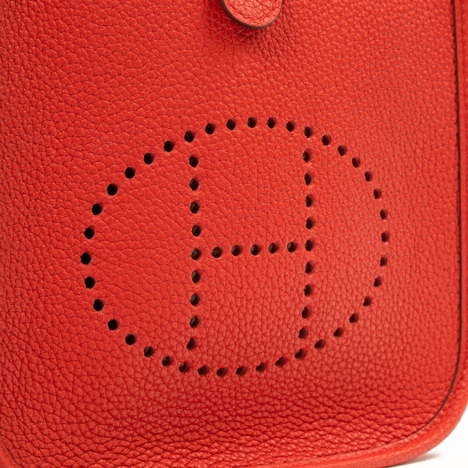 Hermès Mini Evelyne Rouge de Coeur/Coeu-Frid Clemence Gold Hardware