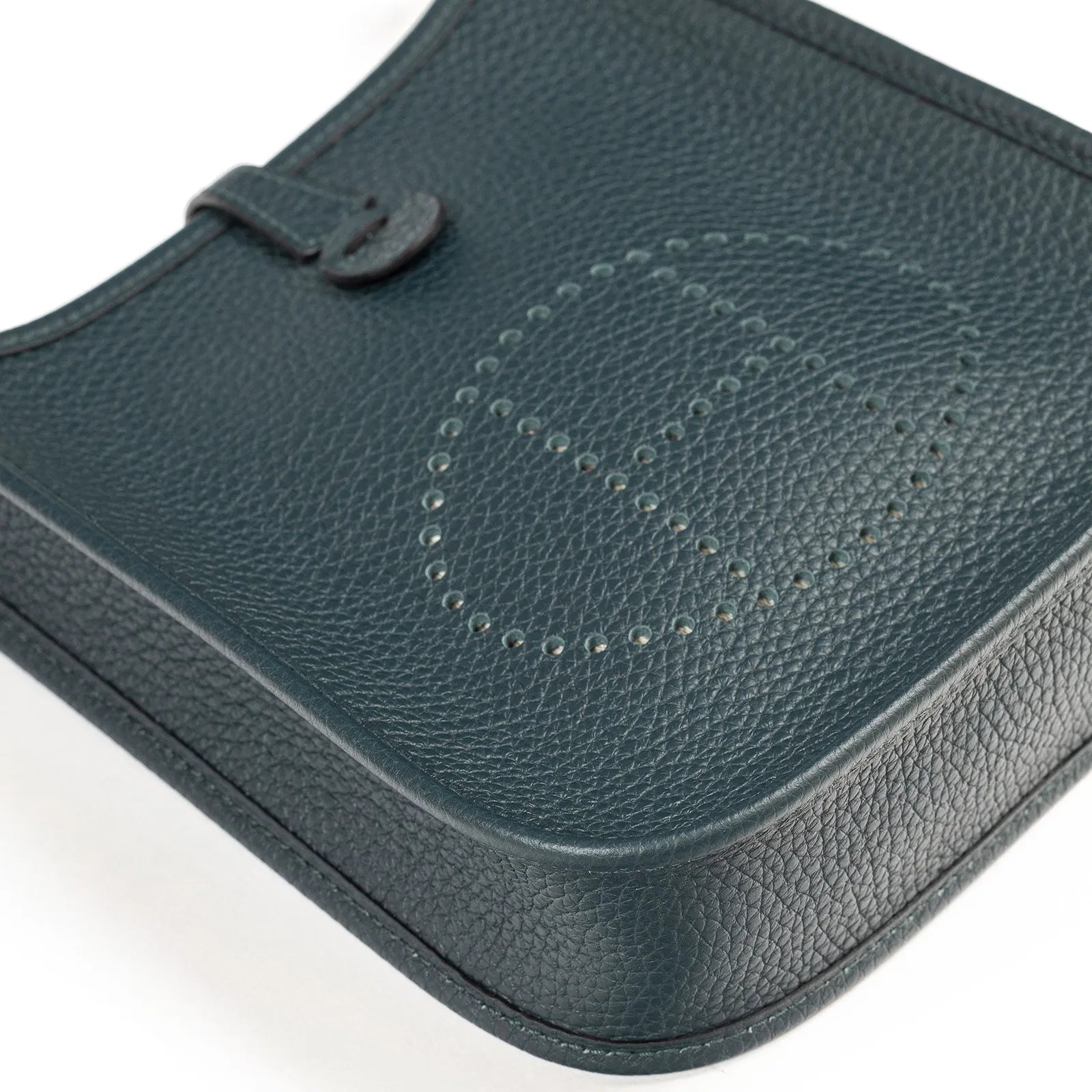 Hermès Mini Evelyne Vert Cypress/Noir/Blanc Clemence Palladium Hardware