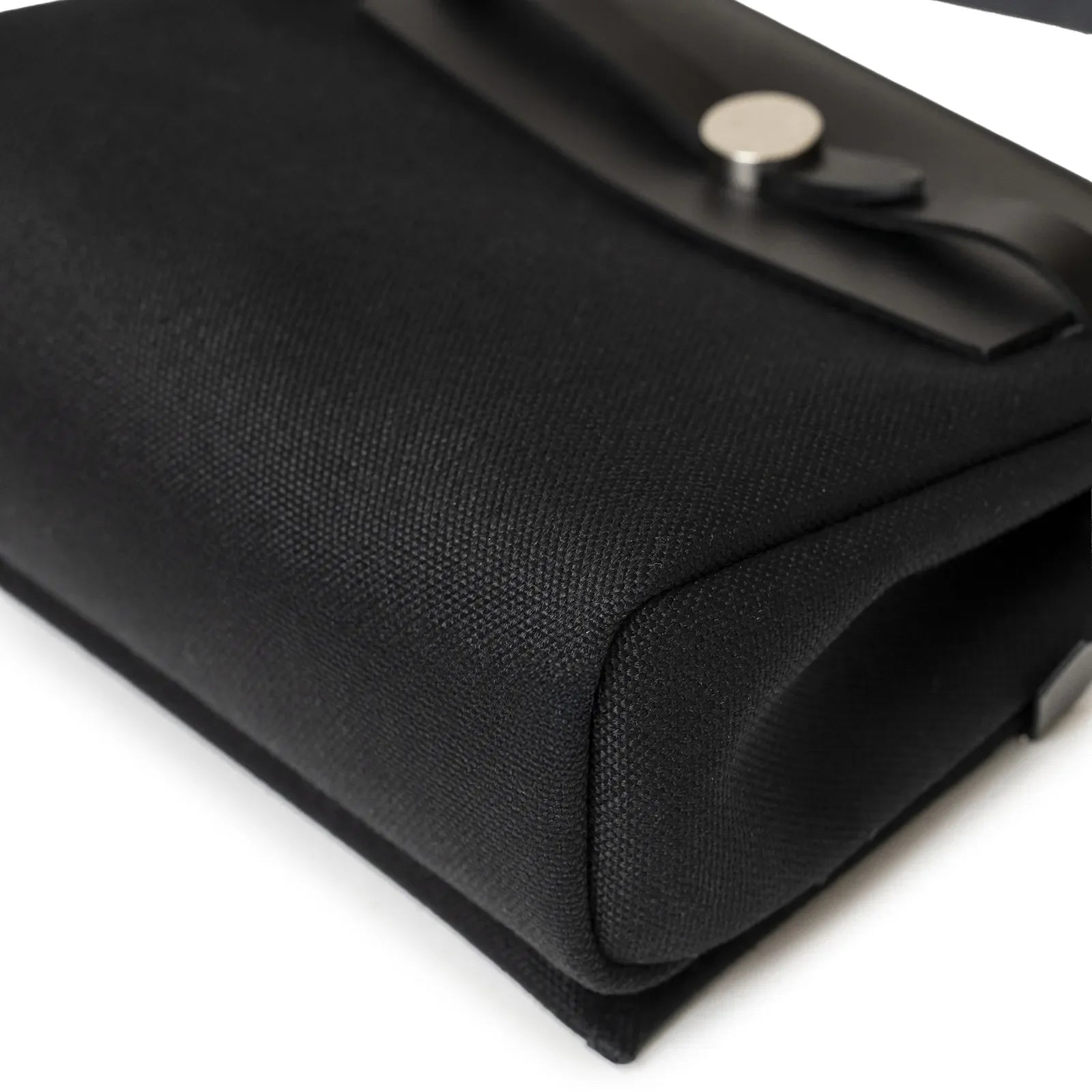 Hermès Mini Herbag Zip 20 Black Toile and Vache Hunter Palladium Hardware