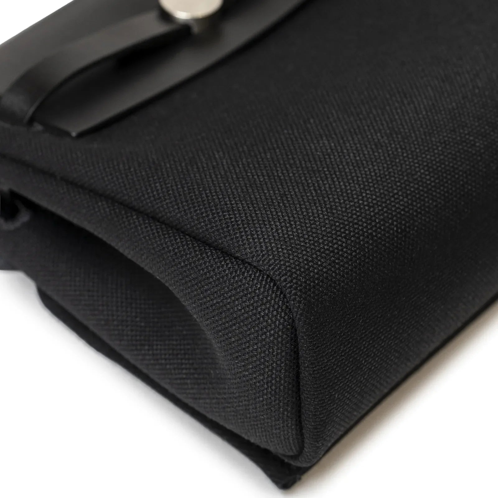 Hermès Mini Herbag Zip 20 Black Toile and Vache Hunter Palladium Hardware