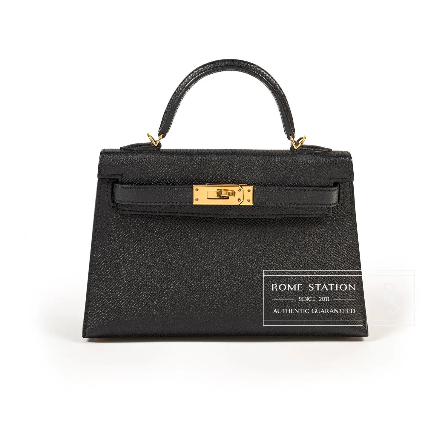Hermès Mini Kelly II Sellier 20 Black Epsom Gold Hardware