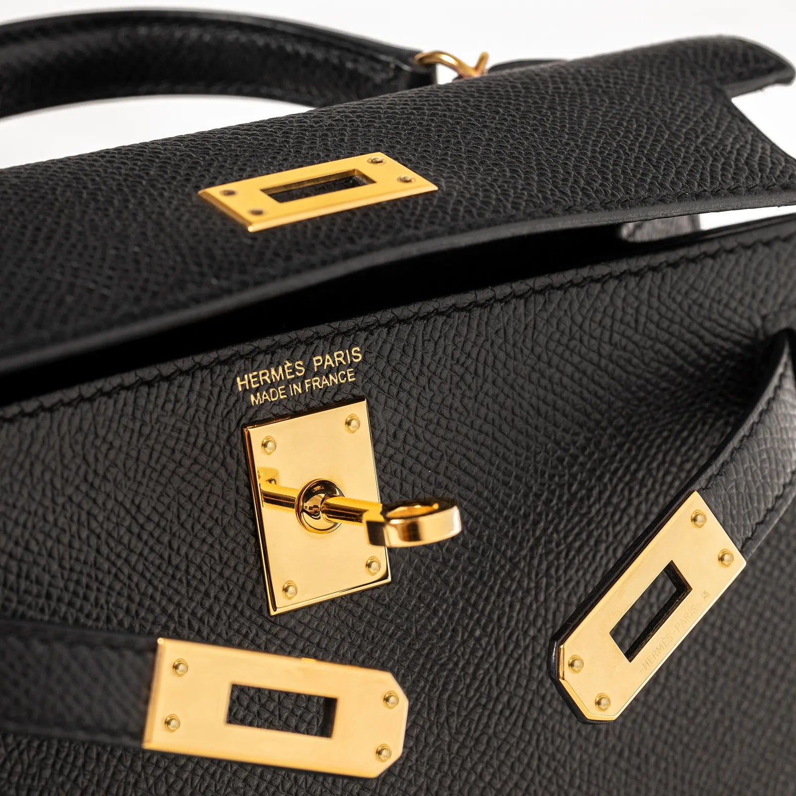 Hermès Mini Kelly II Sellier 20 Black Epsom Gold Hardware