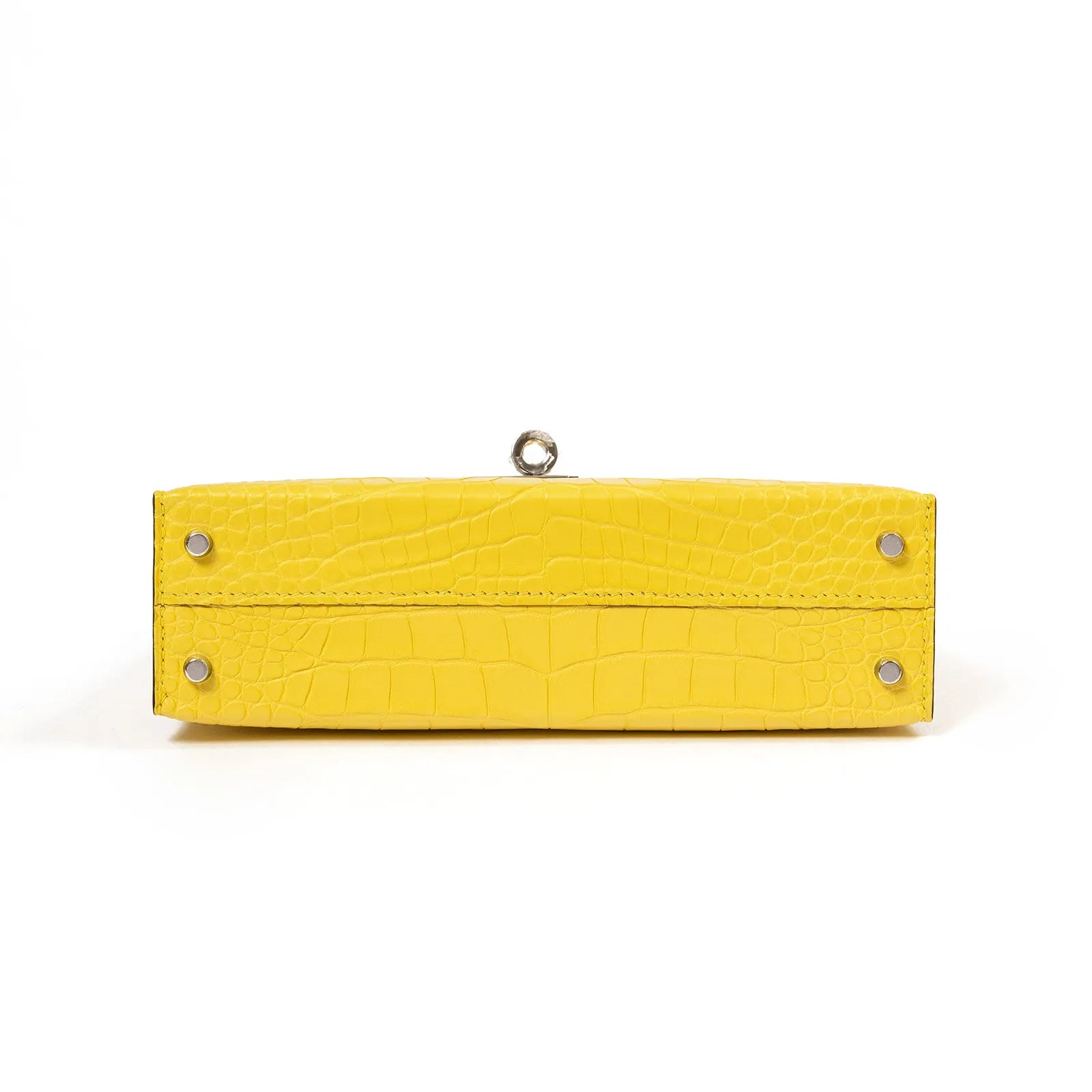 Hermès Mini Kelly II Sellier 20 Mimosa Matte Alligator Palladium Hardware