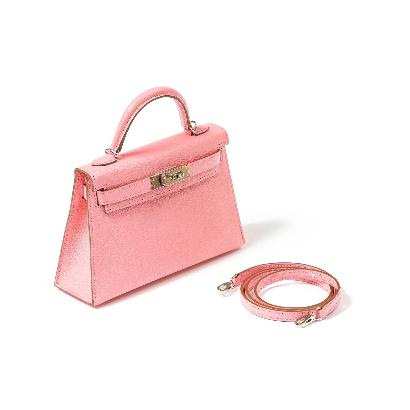 Hermès Mini Kelly II Sellier 20 Rose Confetti Chevre Mysore Palladium Hardware