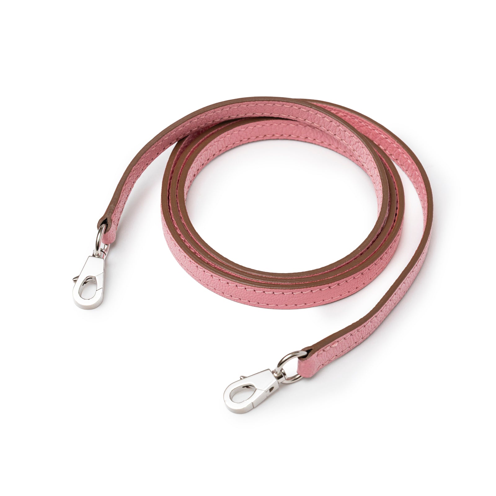 Hermès Mini Kelly II Sellier Rose Confetti Chevre Mysore Palladium Hardware pink leather shoulder strap close-up