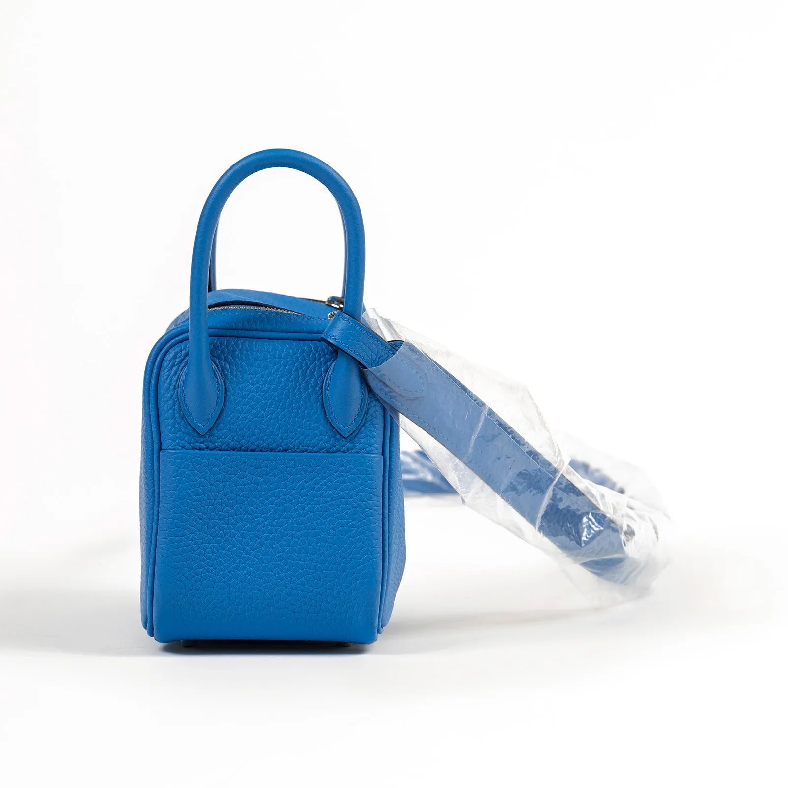 Hermès Mini Lindy I Blue Frida Clemence Palladium Hardware