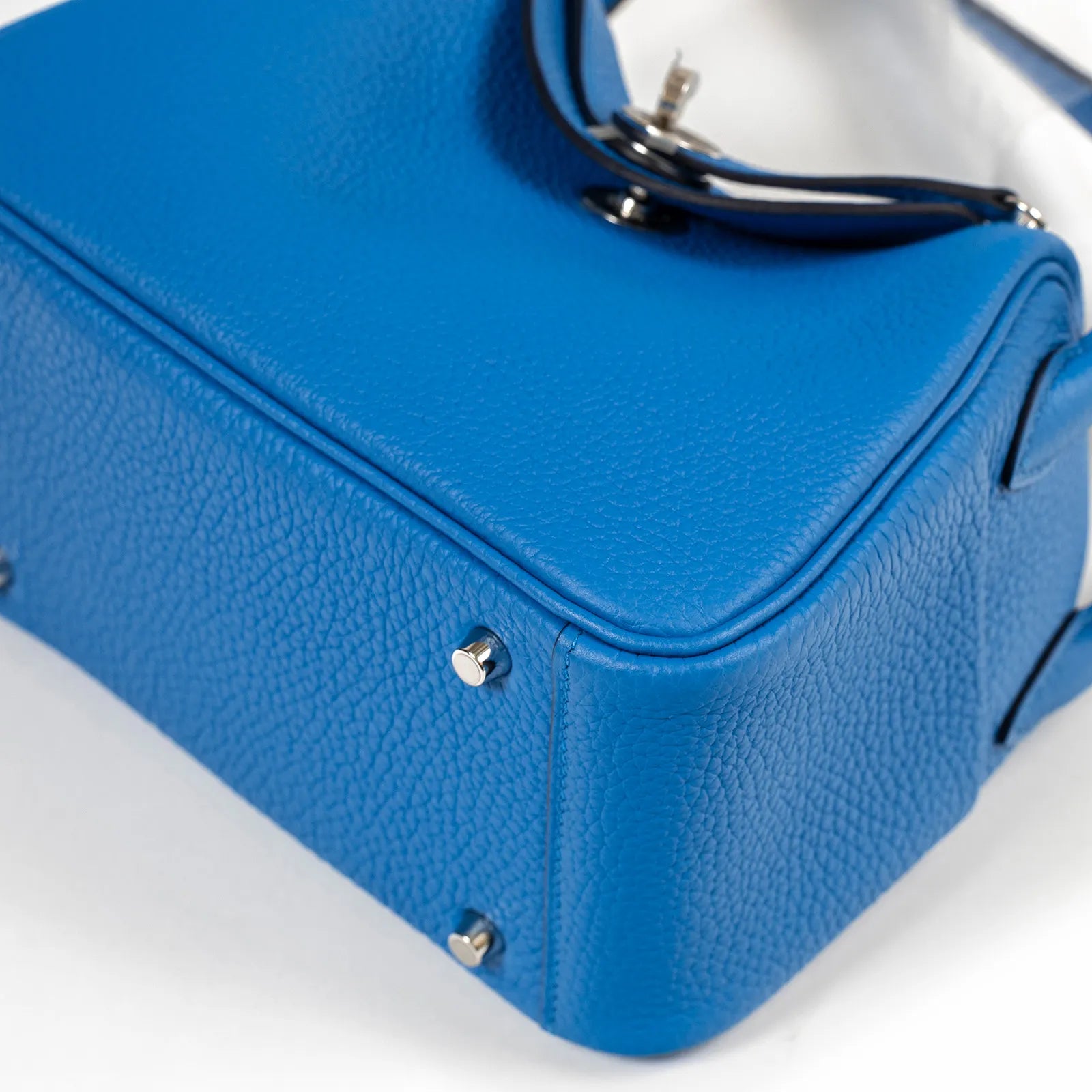Hermès Mini Lindy I Blue Frida Clemence Palladium Hardware