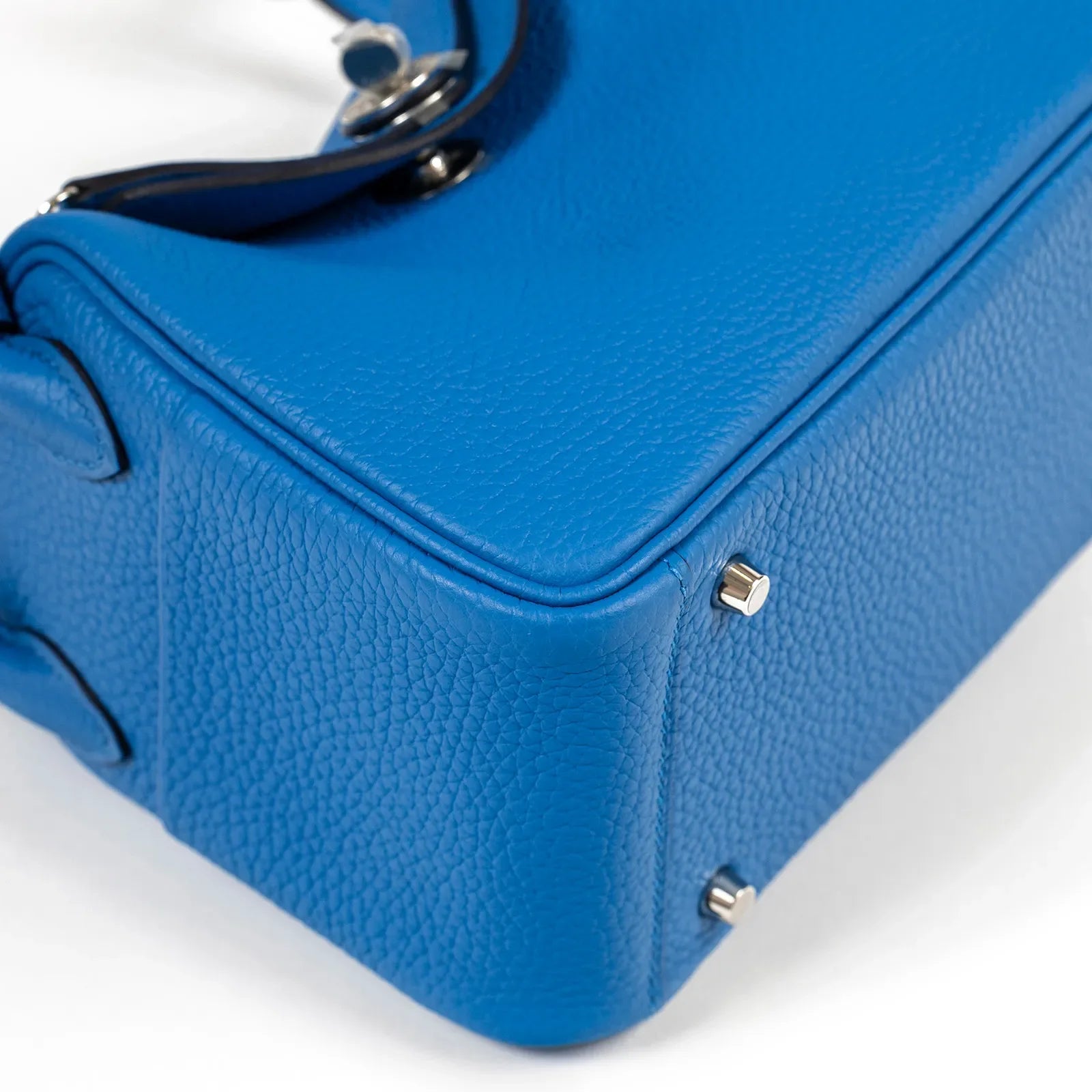 Hermès Mini Lindy I Blue Frida Clemence Palladium Hardware