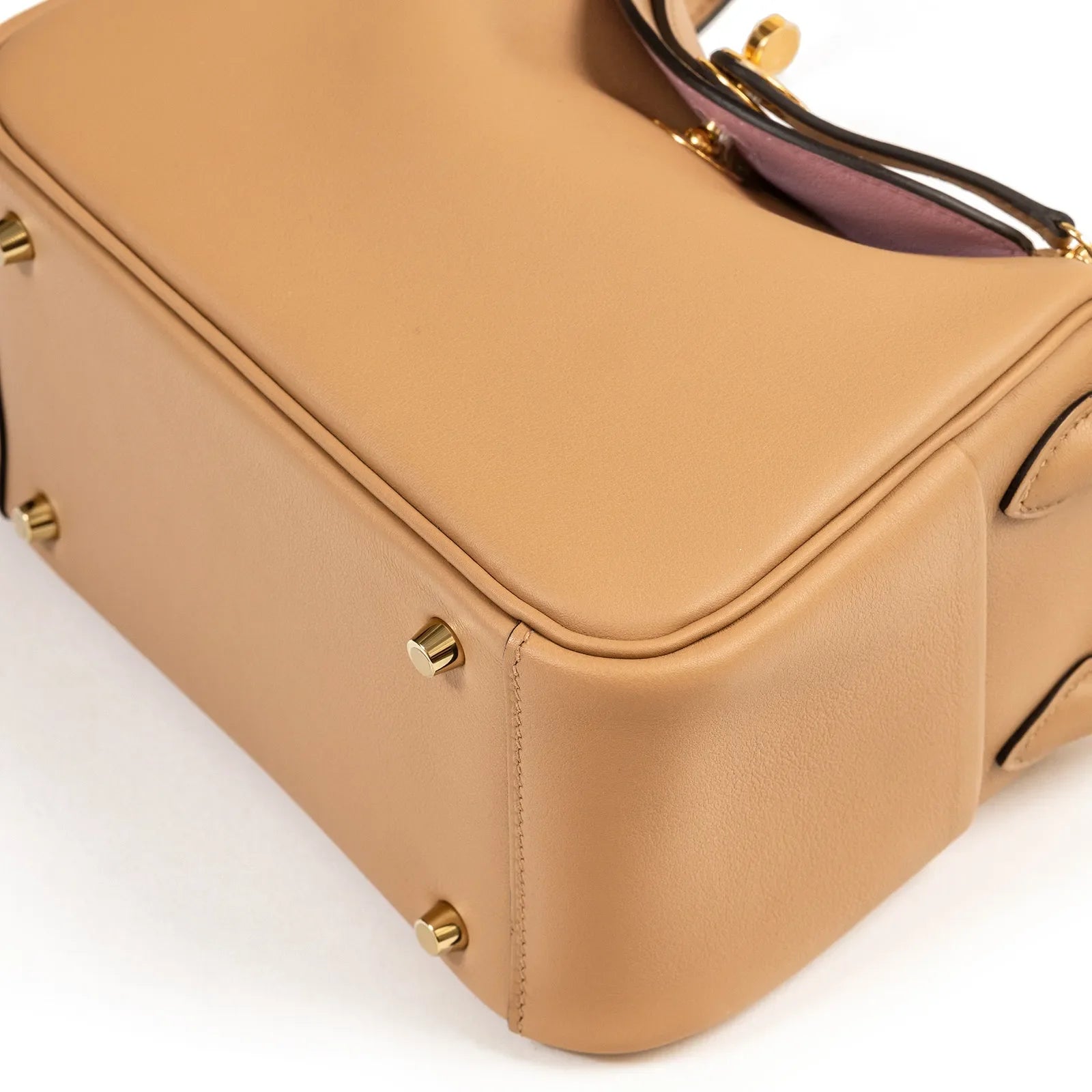 Hermès Mini Lindy I Chai/Mauve Sylvestre Swift Gold Hardware