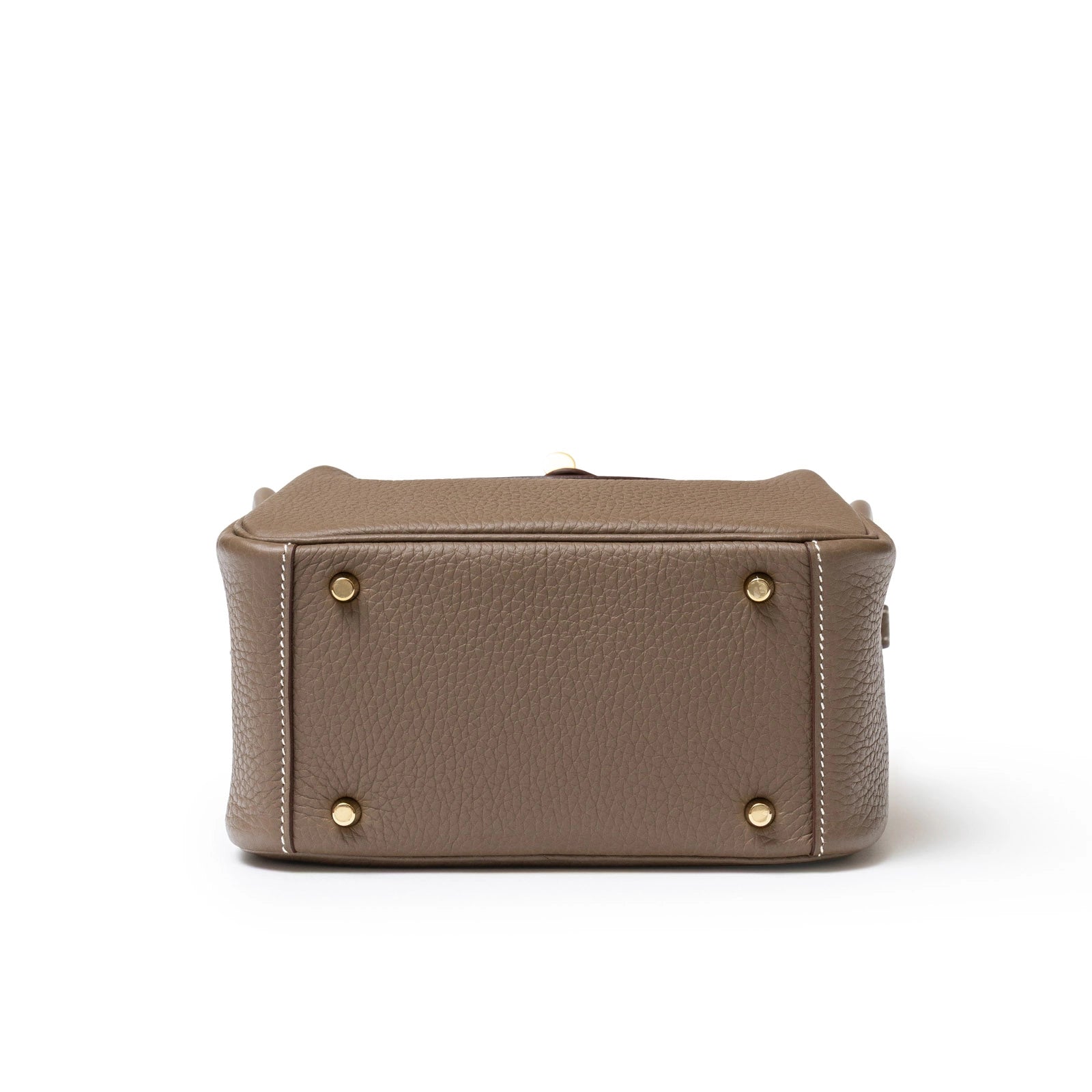 Hermès Mini Lindy I Etoupe Clemence Gold Hardware - Bottom