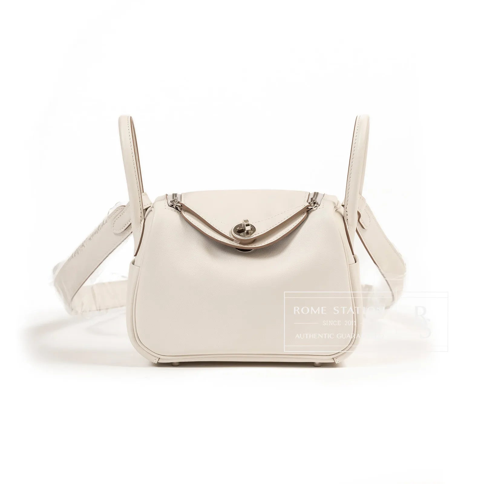 Hermès Mini Lindy I Gris Pale/Gris Meyer Swift Palladium Hardware