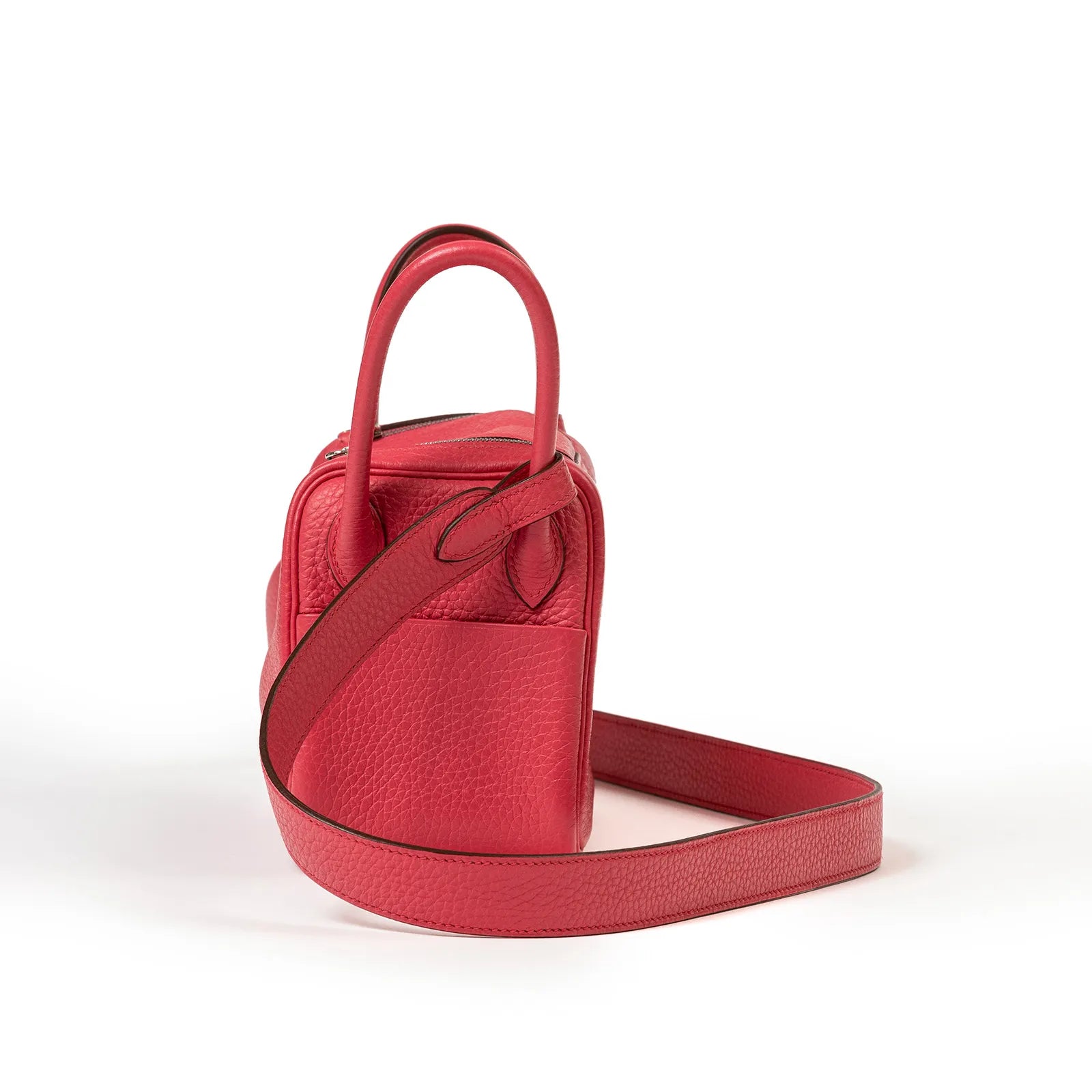 Hermès Mini Lindy I Rose Extreme Clemence Palladium Hardware