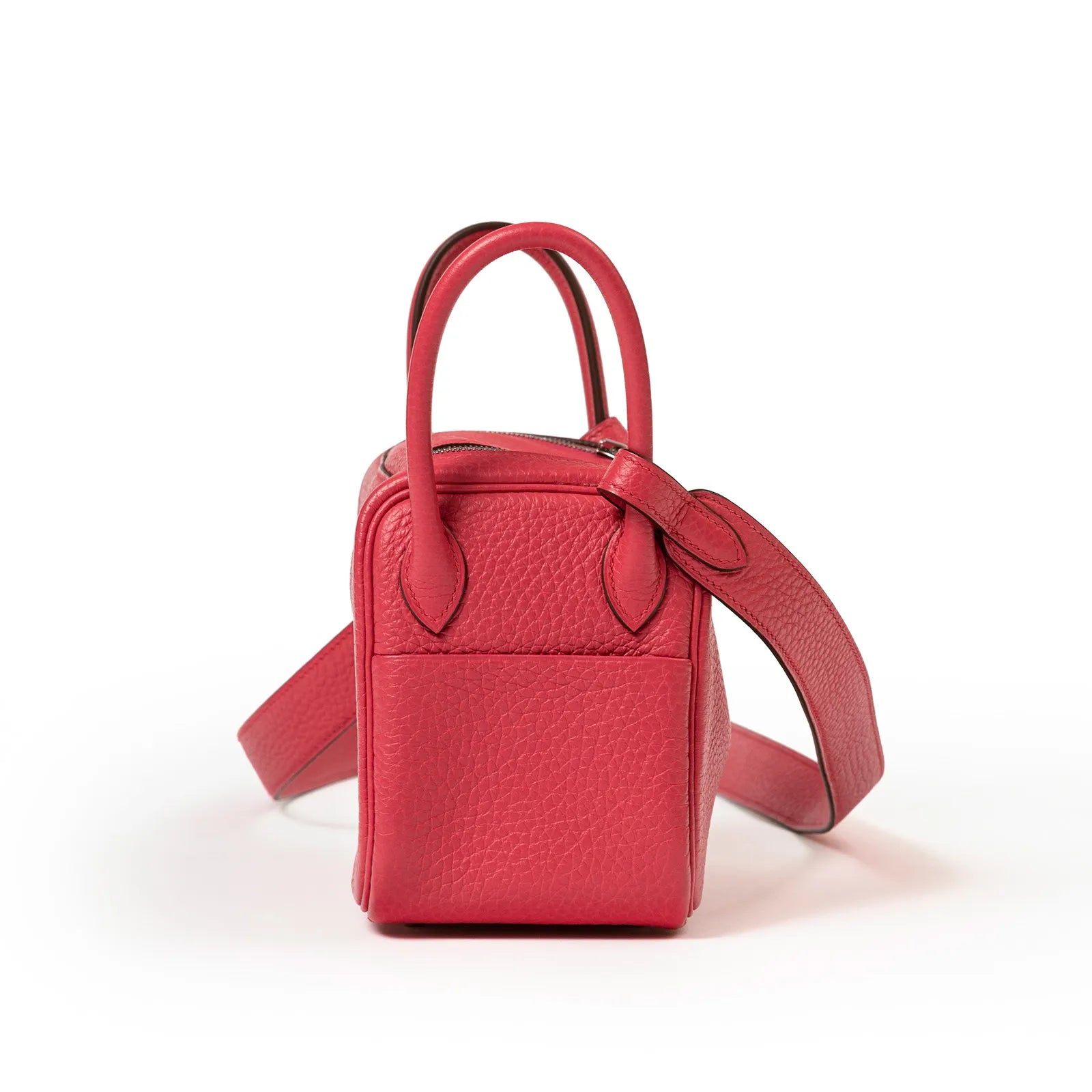 Hermès Mini Lindy I Rose Extreme Clemence Palladium Hardware