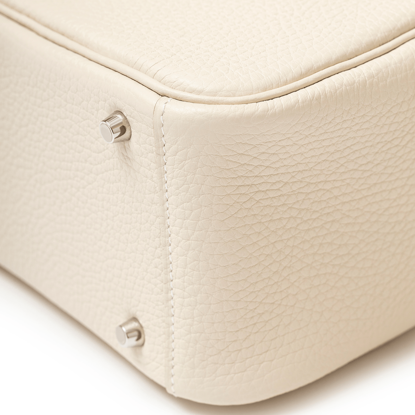 Hermès Mini Lindy II Craie Clemence Palladium Hardware