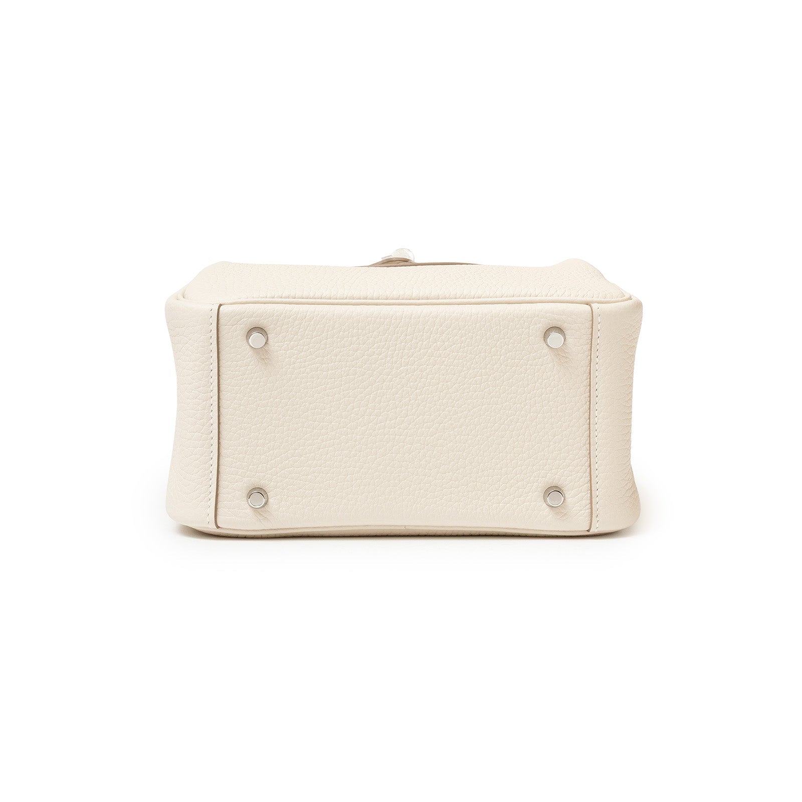 Hermès Mini Lindy II Craie Clemence Palladium Hardware