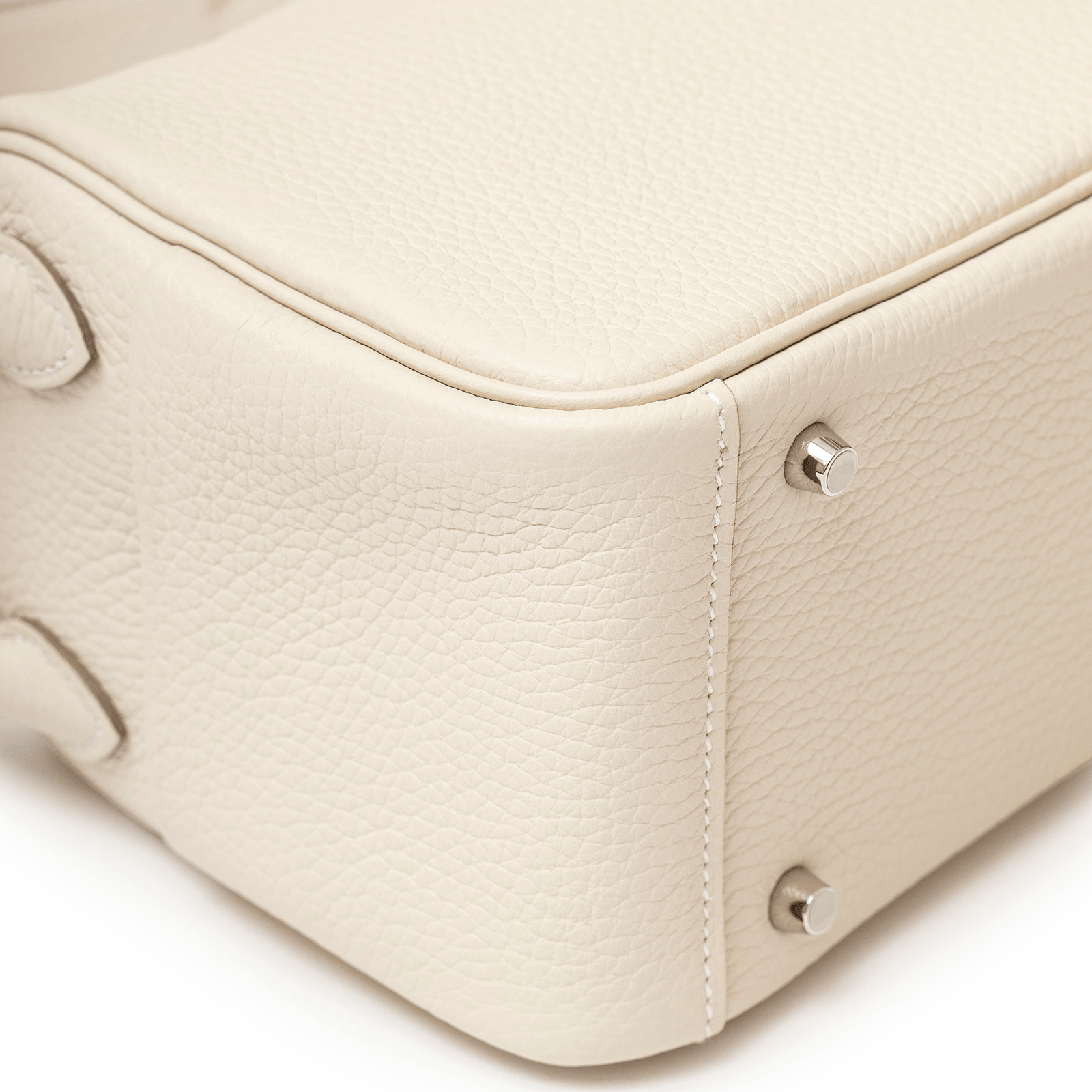 Hermès Mini Lindy II Craie Clemence Palladium Hardware