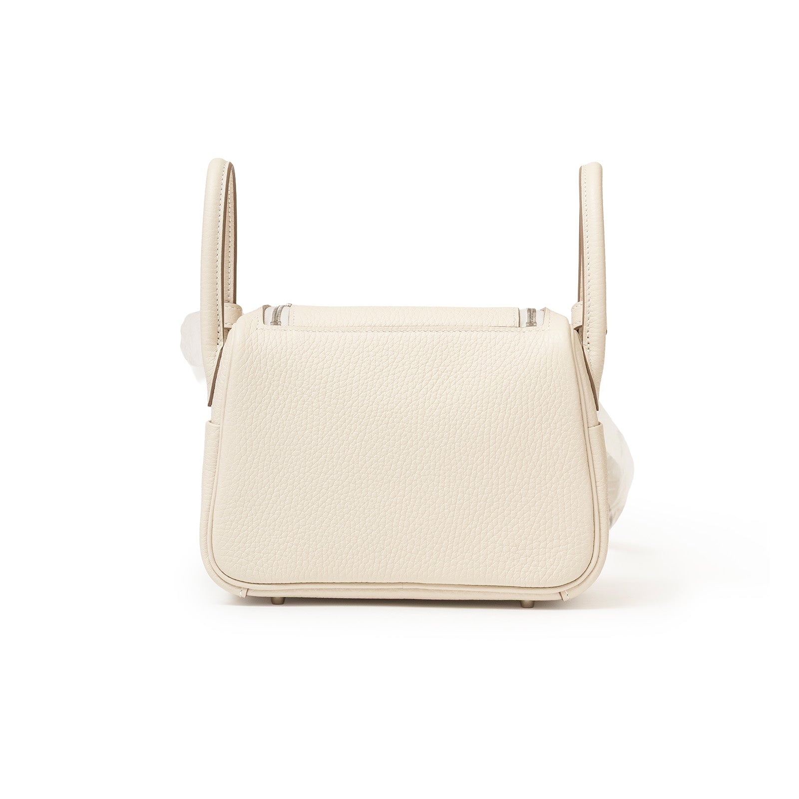 Hermès Mini Lindy II Craie Clemence Palladium Hardware