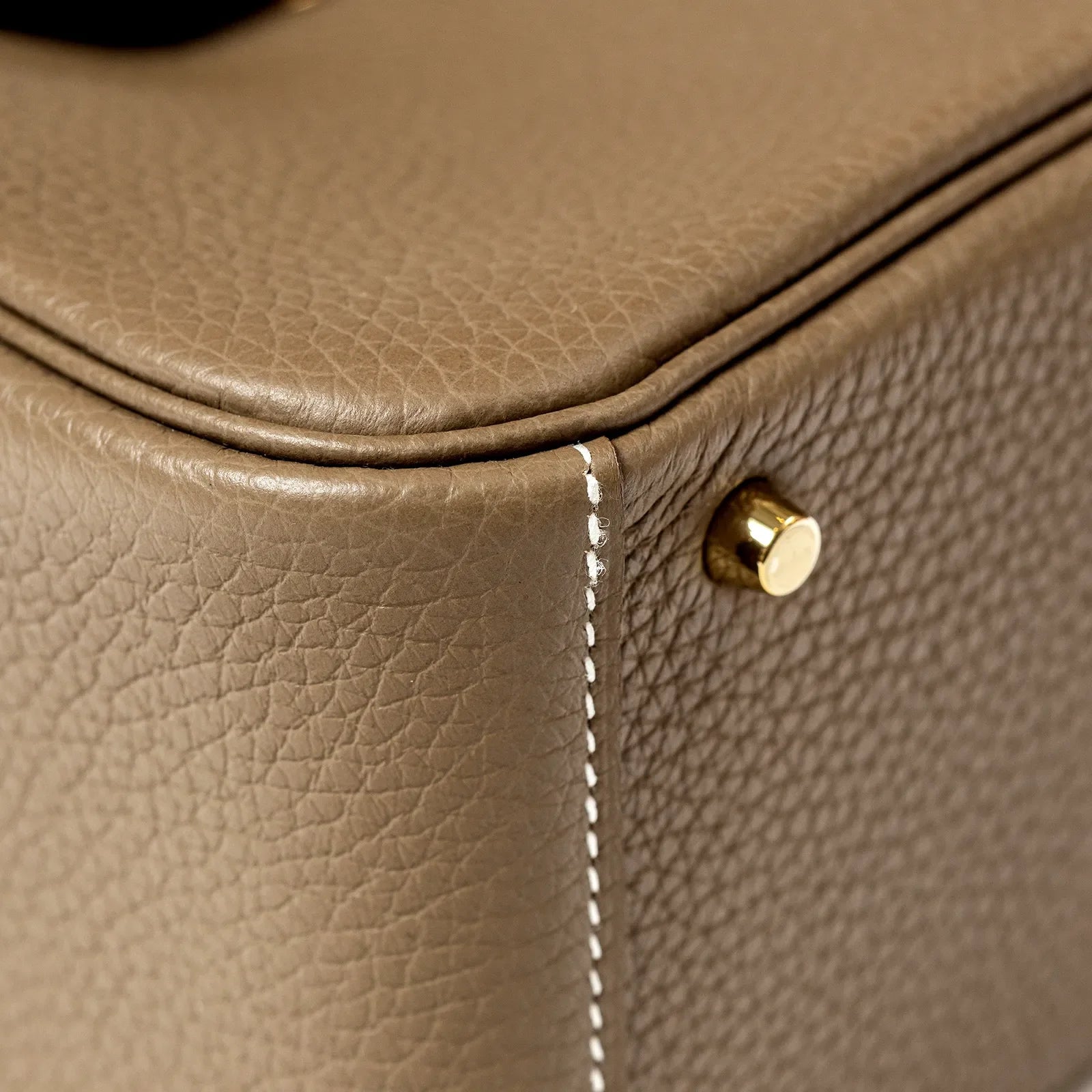 Hermès Mini Lindy II Etoupe Clemence Gold Hardware