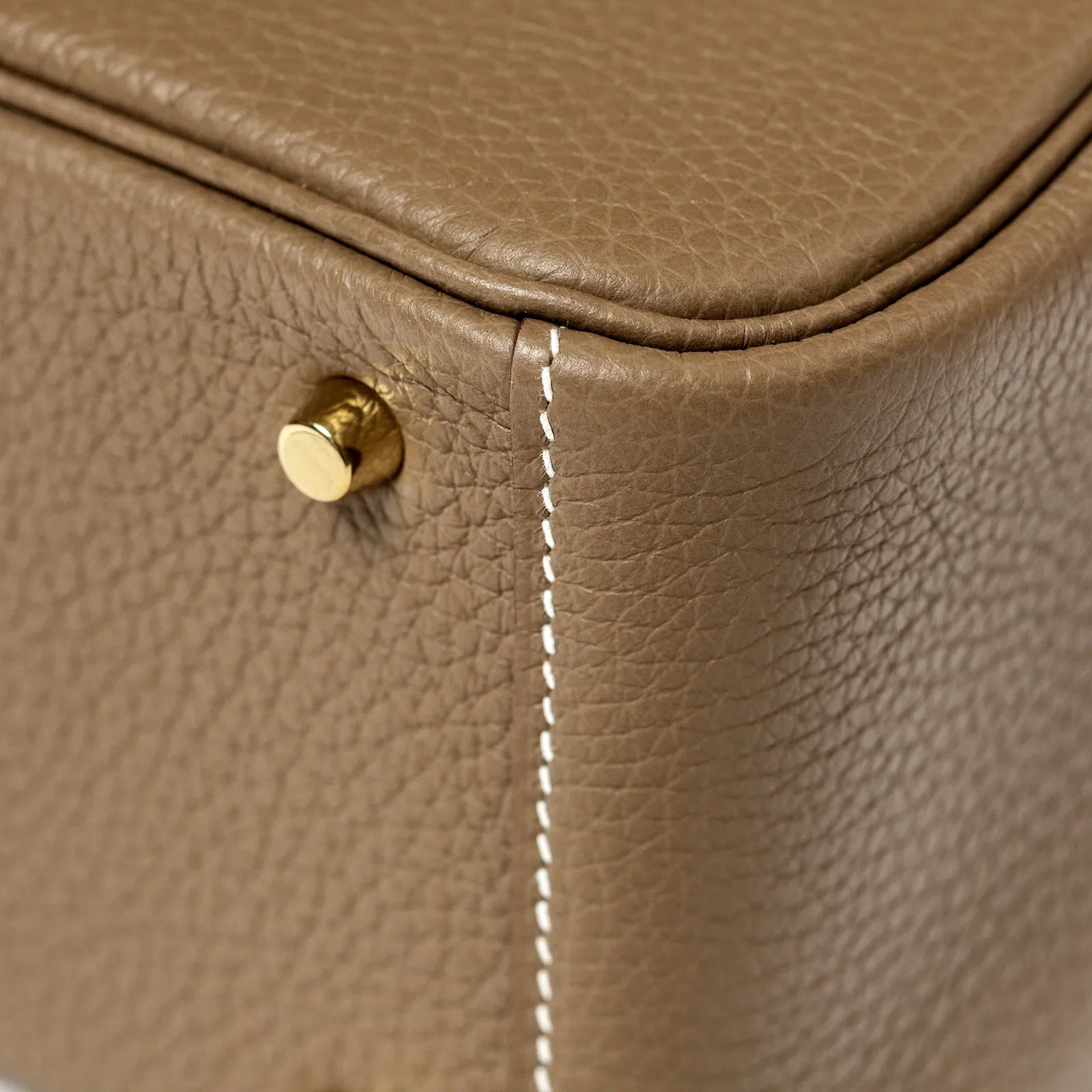 Hermès Mini Lindy II Etoupe Clemence Gold Hardware