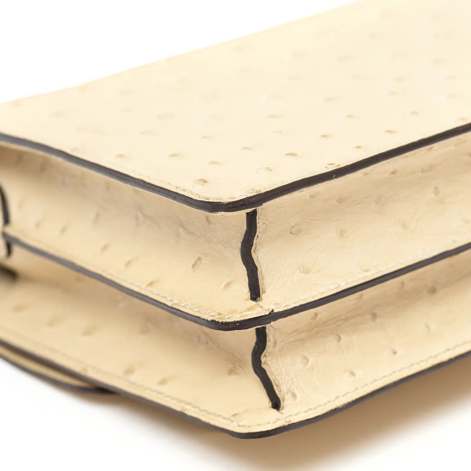 Hermès Mini Roulis Parchemin Ostrich Permabrass Hardware