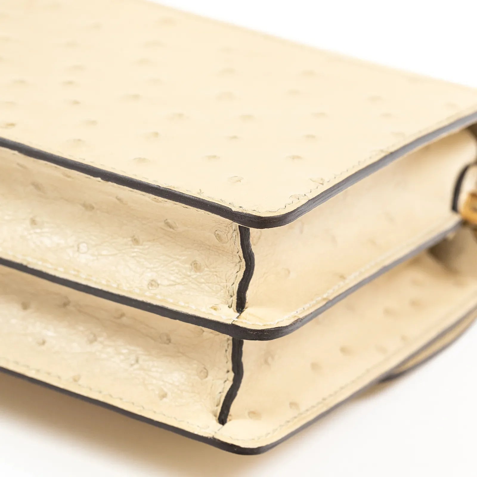 Hermès Mini Roulis Parchemin Ostrich Permabrass Hardware