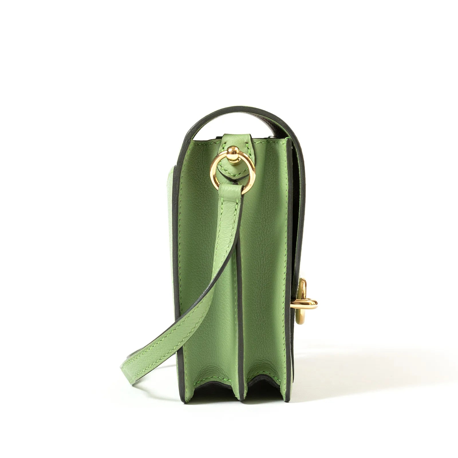 Hermès Mini Roulis Vert Criquet Evercolor Gold Hardware