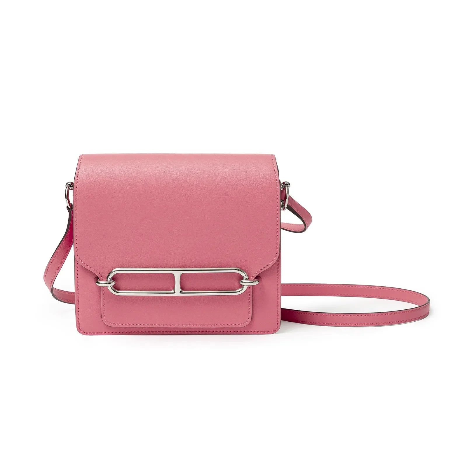 Hermès Mini Sac Roulis Rose ETE Evercolor Palladium Hardware