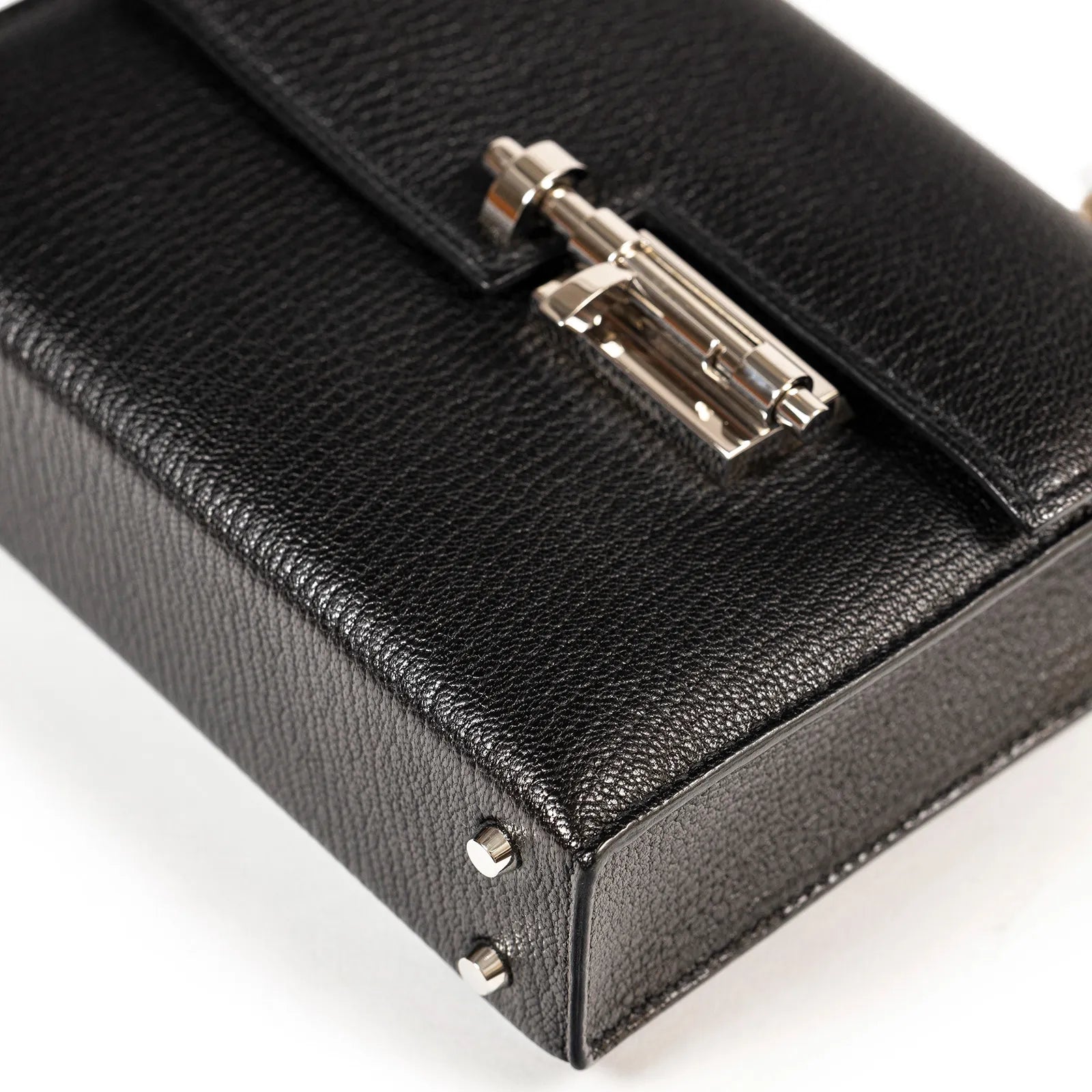 Hermès Mini Verrou Black Chevre Mysore Palladium Hardware