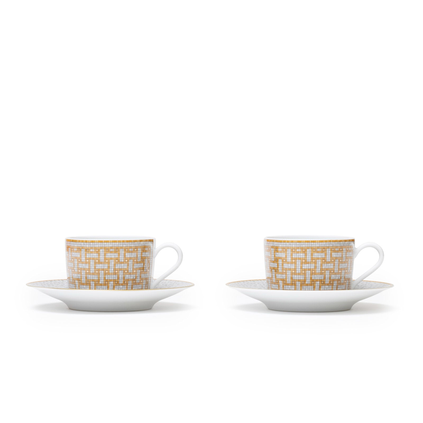 Hermès Mosaique au 24 Gold Tea Cup Set of Two - Front