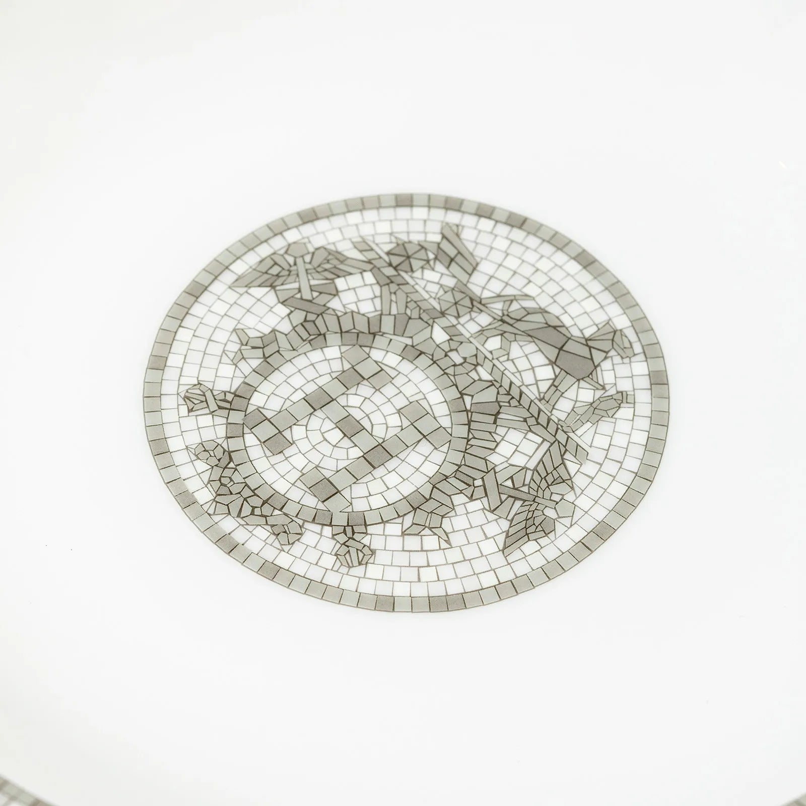 Hermès Mosaique au 24 Platium Dessert Plate & Soup Plate A Set Of Four