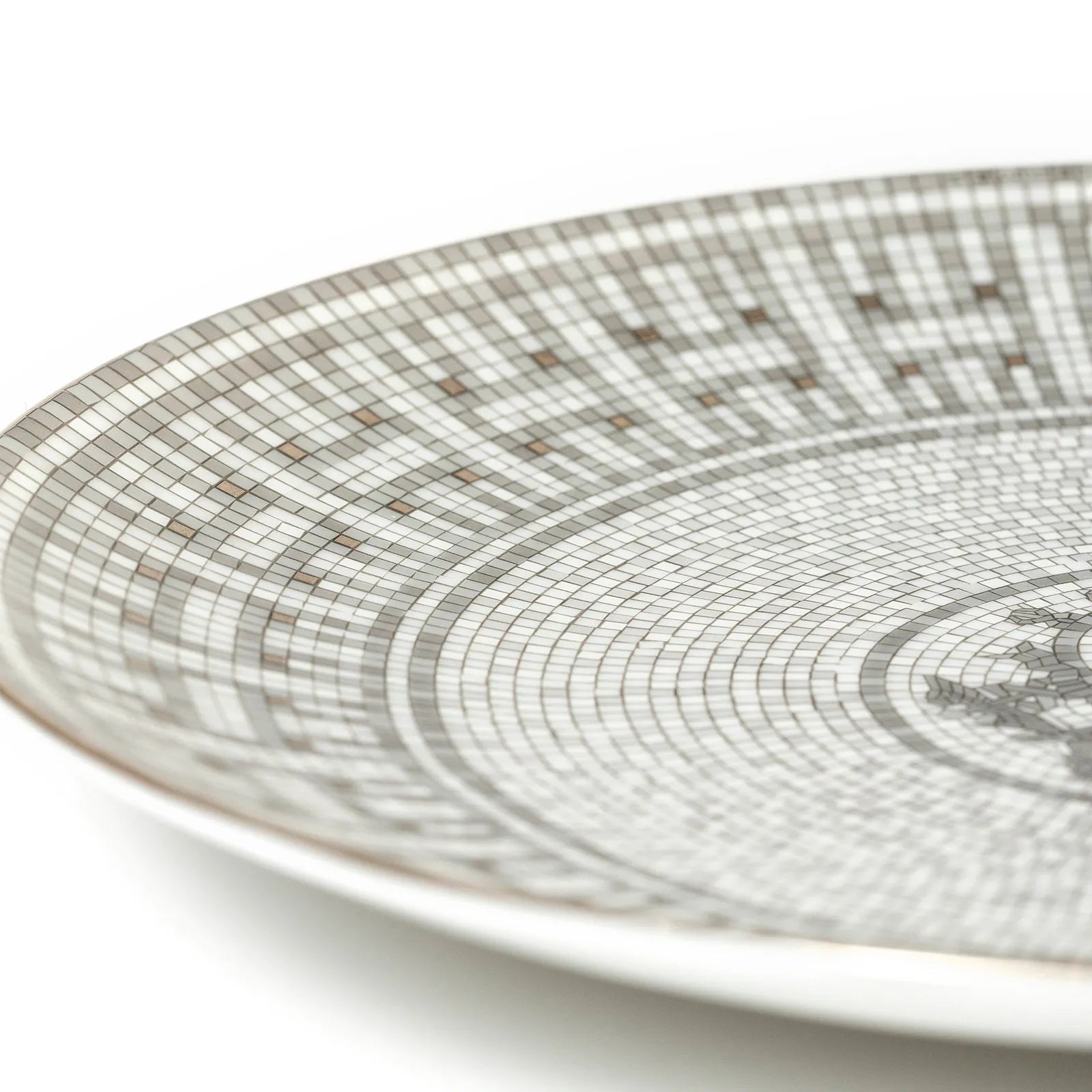 Hermès Mosaique au 24 Platium Dessert Plate & Soup Plate A Set Of Four